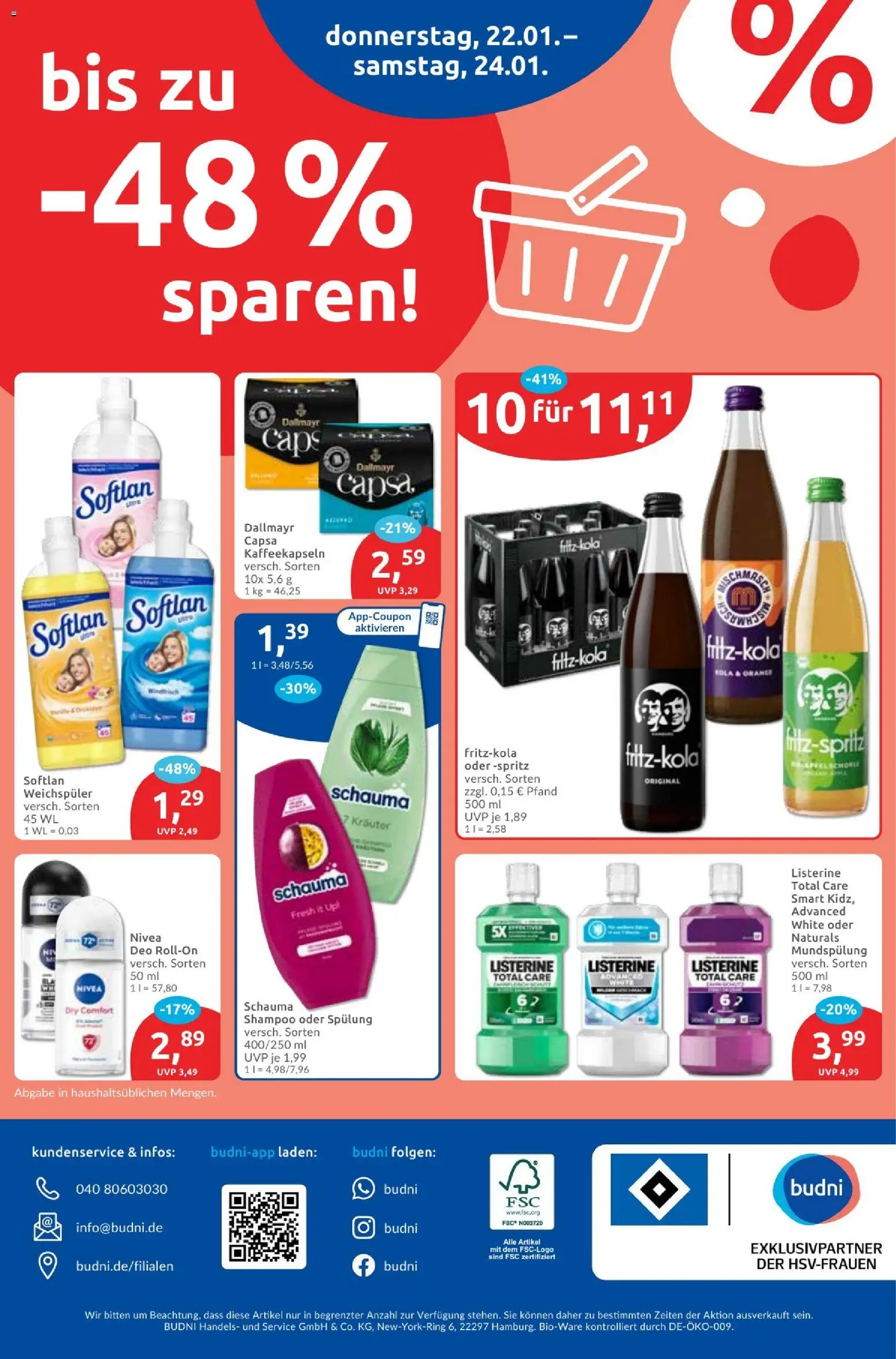 Budni Prospekt – gültig ab 19.01.2026 | Seite: 8 | Produkte: Spülung, Mars, Dallmayr, Listerine