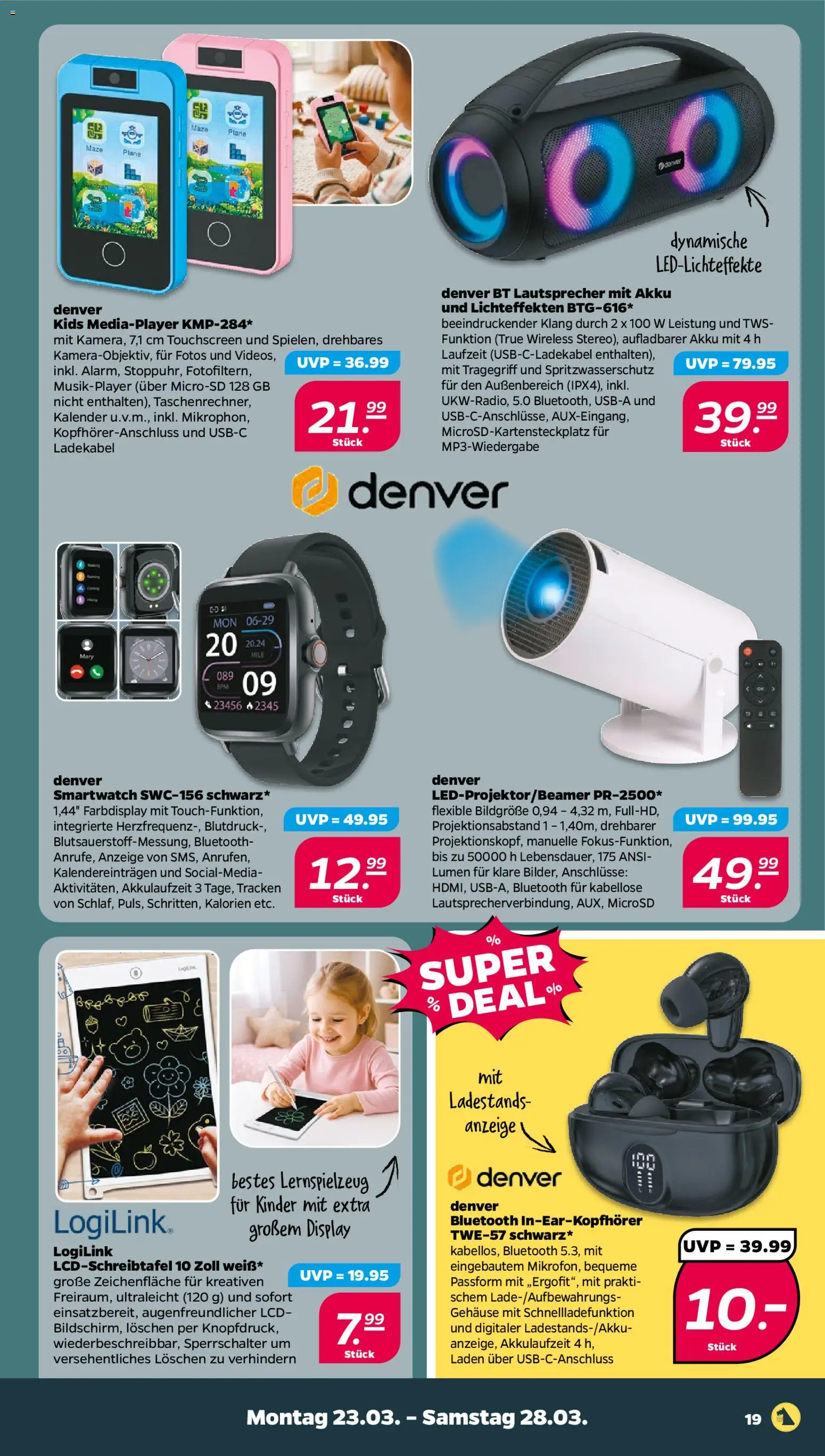 Netto Prospekt 	 – gültig ab 23.03.2026 | Seite: 25 | Produkte: Lautsprecher, Smartwatch, Ladekabel