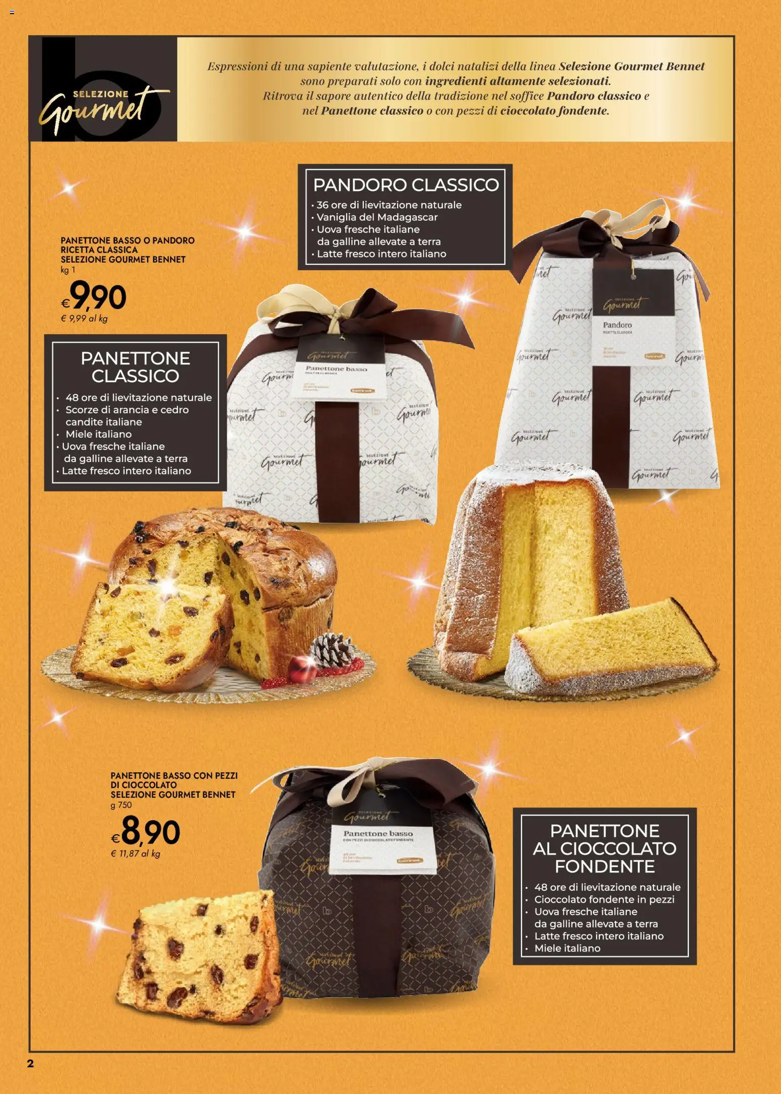 Volantino bennet del 27.11.2025 | Pagina: 2 | Prodotti: Latte, Pandoro, Panettone, Miele