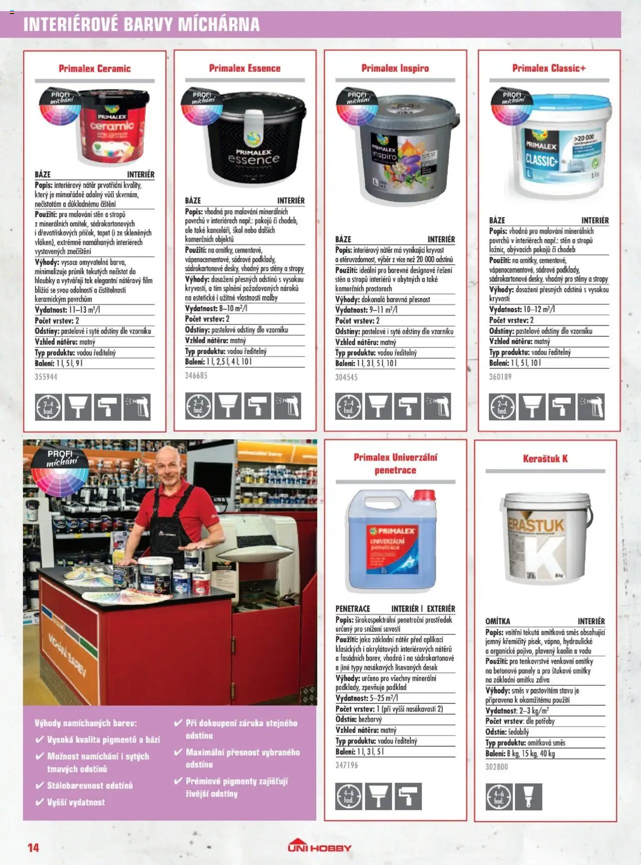 Uni Hobby katalog - Barvy 2025 od 23.05.2025 | Strana: 14 | Produkty: Primalex, Essence, Barvy