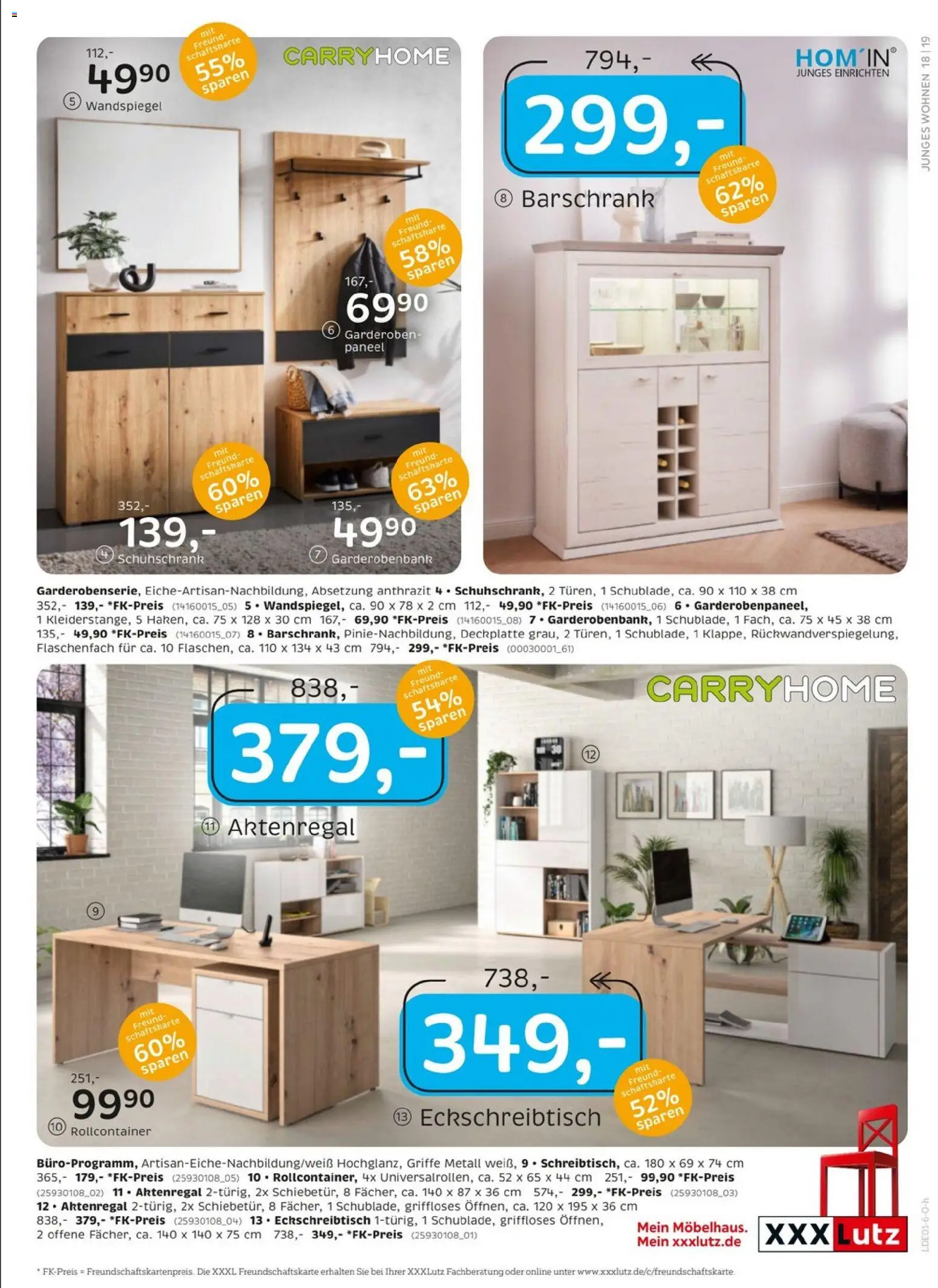 XXXL Lutz - Junges Wohnen – gültig ab 27.12.2025 | Seite: 19 | Produkte: Wandspiegel, Rollcontainer, Aktenregal