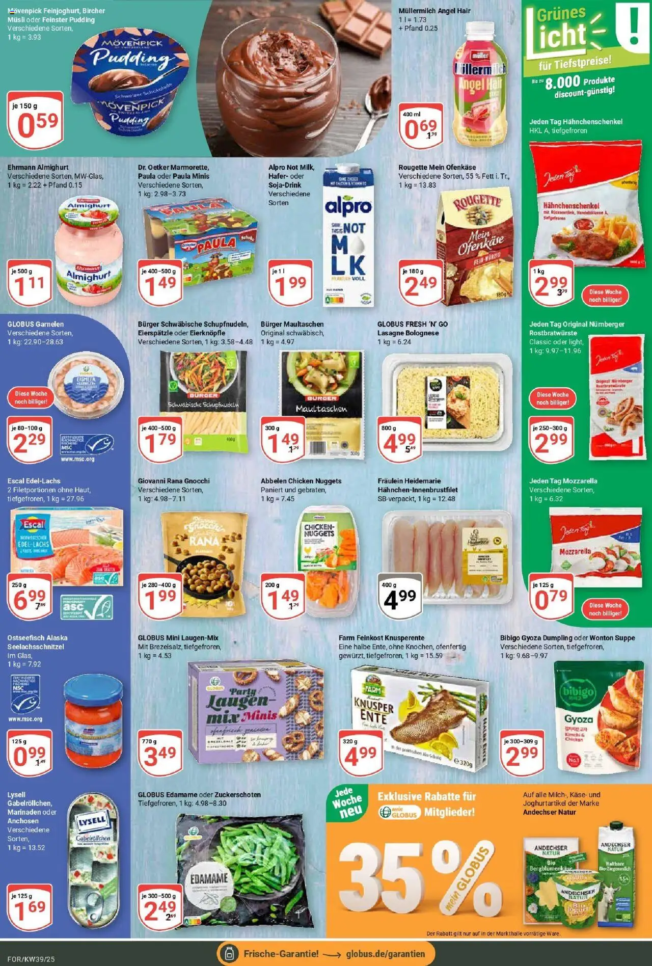 Globus prospekt Forchheim	 – gültig ab 21.09.2025 | Seite: 9 | Produkte: Schokolade, Burger, Garnelen, Alpro