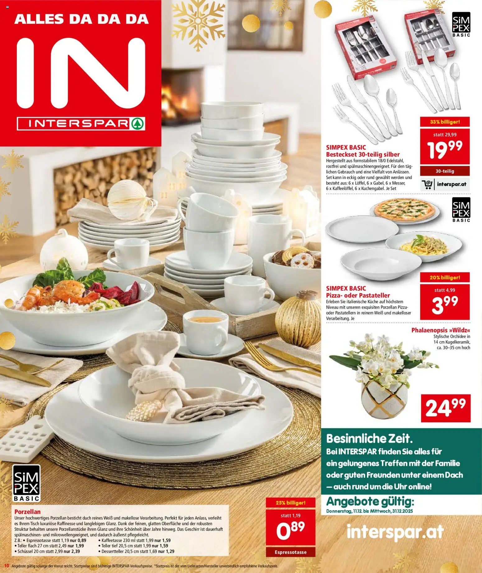 Interspar Flugblatt - Kärnten gültig ab 11.12.2025 | Seite: 11 | Produkte: Uhr, Tisch, Pizza