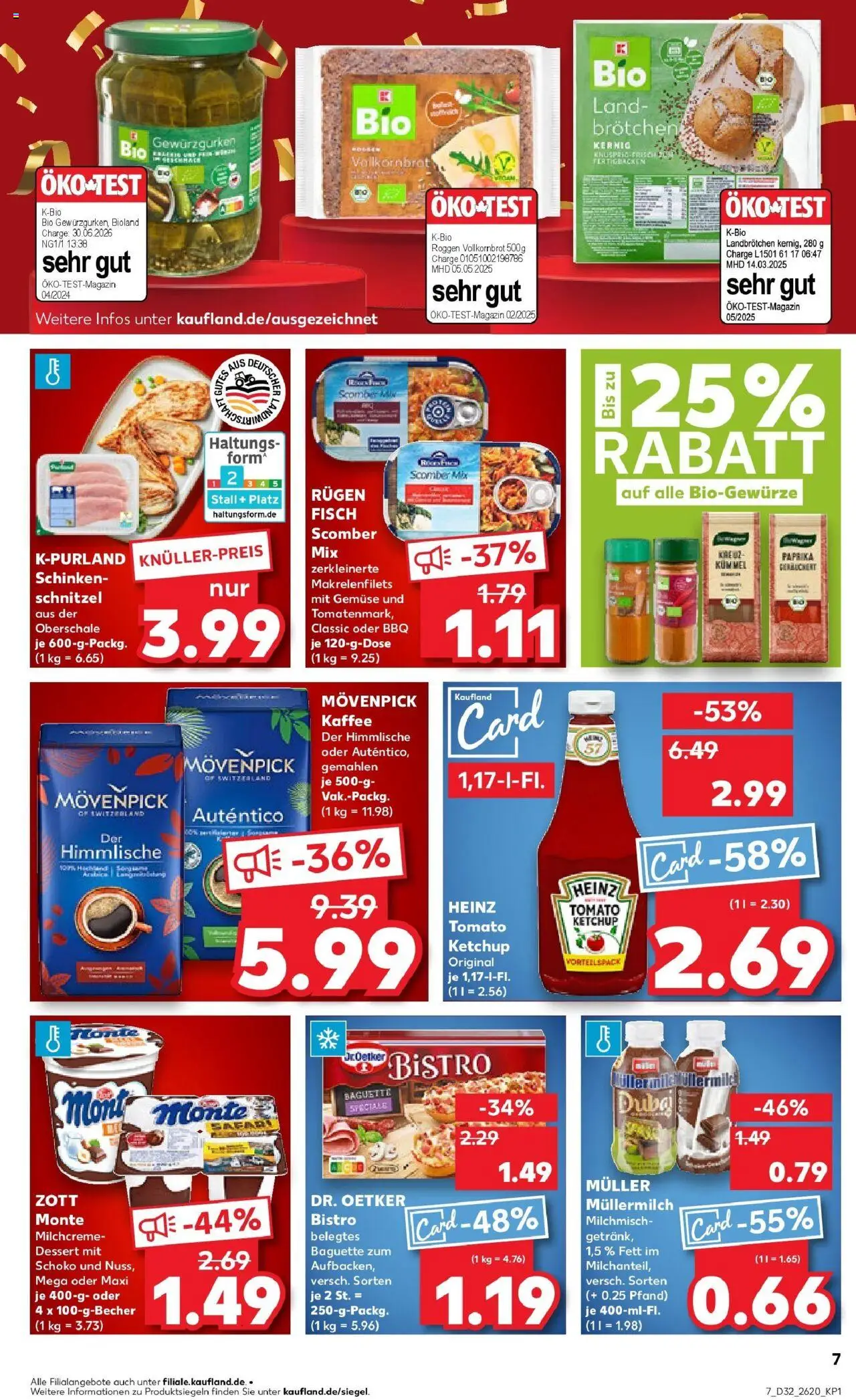 Kaufland prospekt Hoyerswerda	 - gültig ab dem 07.08.2025 | Seite: 7 | Produkte: Kaffee, Baguette, Schnitzel, Movenpick kaffee