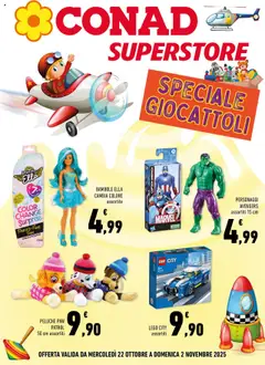 Anteprima del volantino Conad Superstore Sicilia Giocattoli catalogo valido a partire dal 22.10.2025
