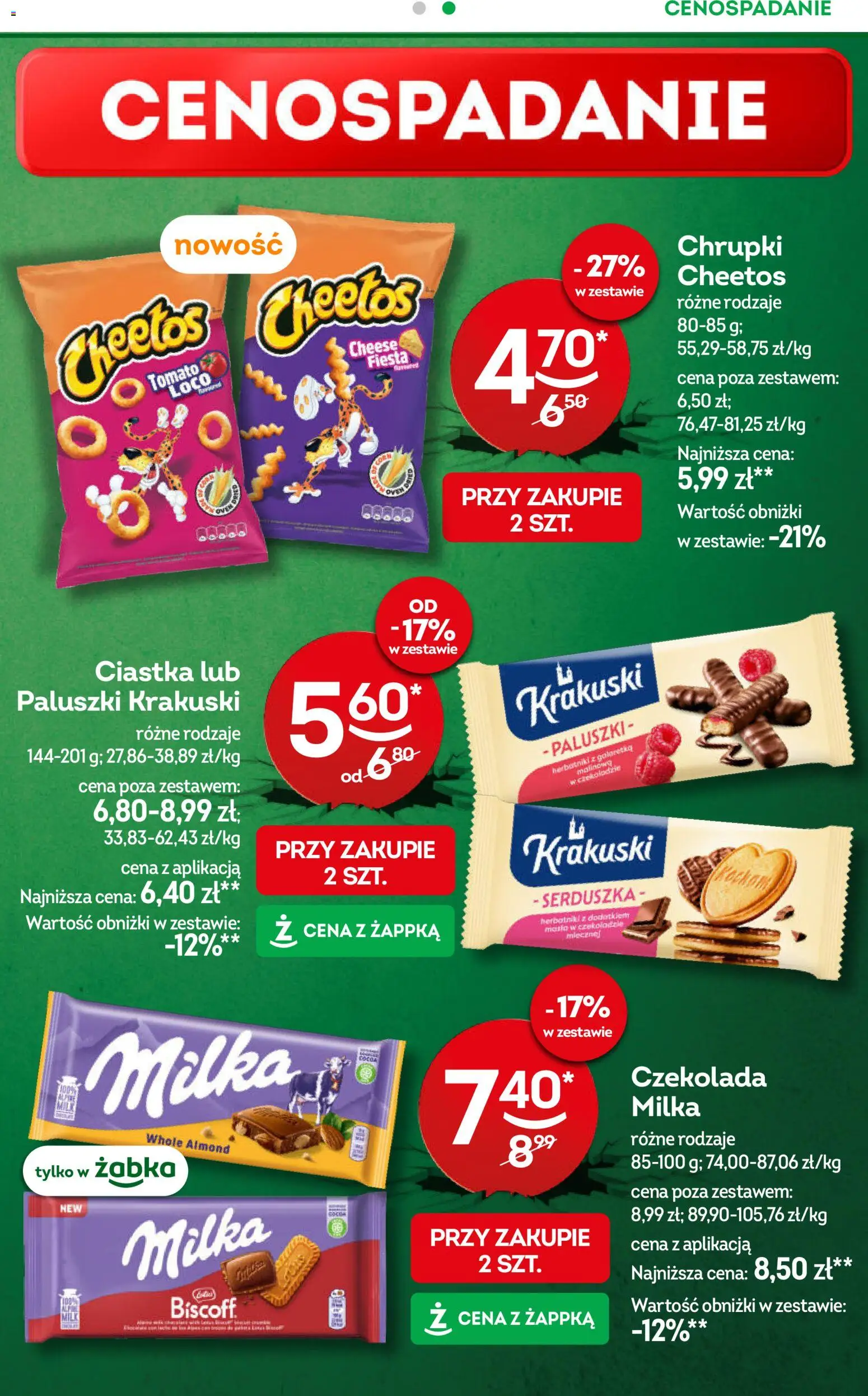Żabka Black Friday od 19.11.2025 | Strona: 7 | Produkty: Chrupki, Czekolada milka, Paluszki, Ciastka