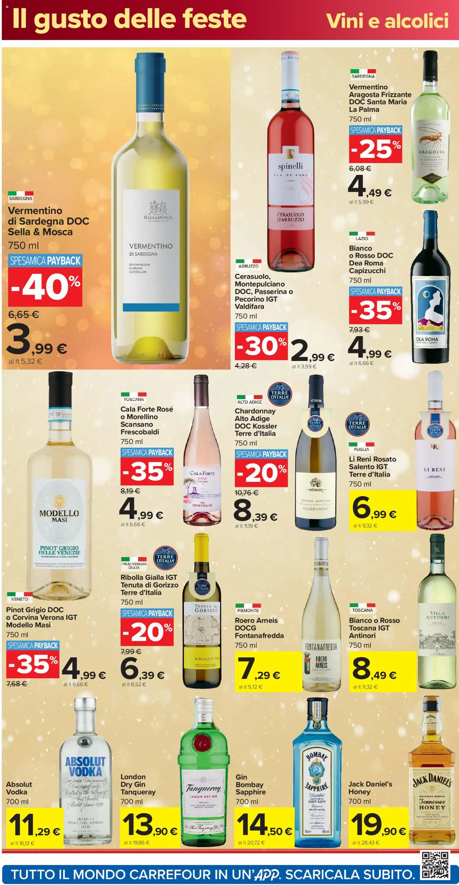 Volantino Carrefour del 16.12.2025 | Pagina: 6 | Prodotti: Gin, Vodka, The, Pecorino