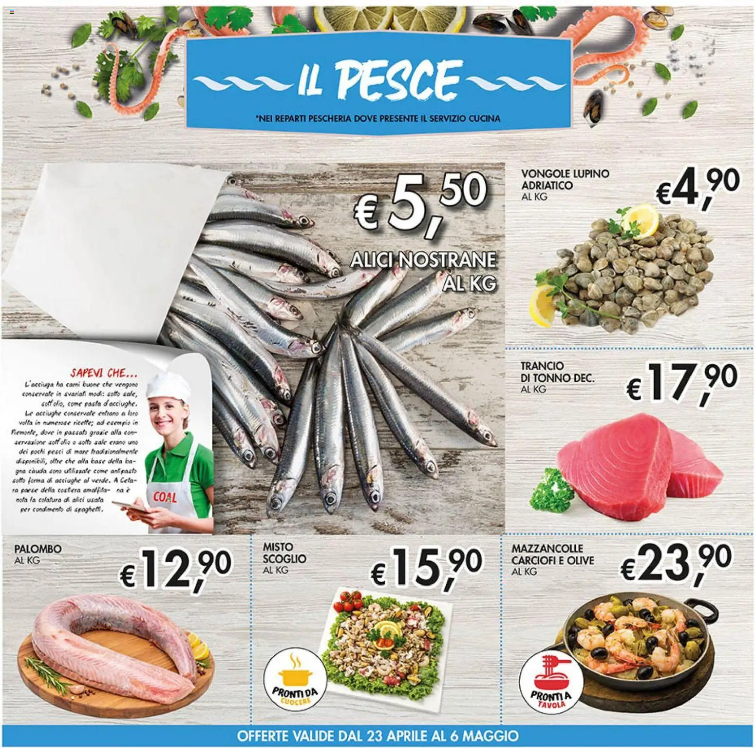 Volantino Coal del 23.04.2026 | Pagina: 12 | Prodotti: Vongole, Pasta, Acciughe, Tonno