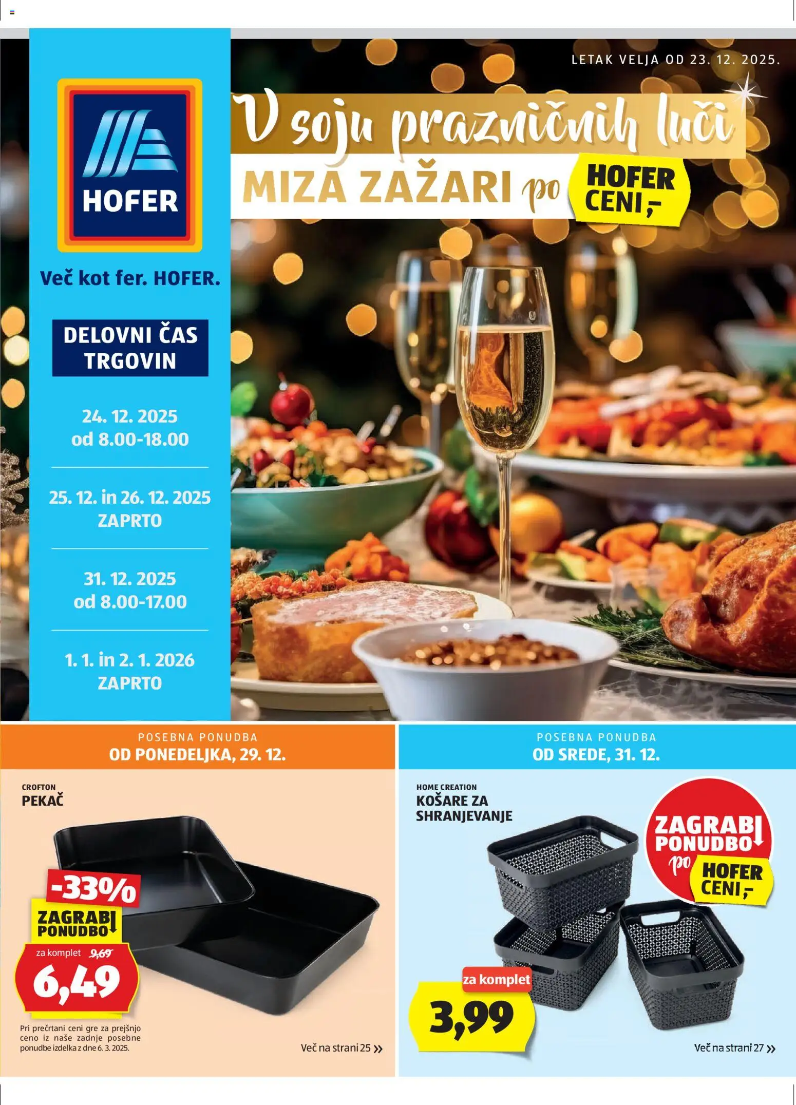 Hofer SI katalog | vrijedi od 23.12.2025 | Stranica: 1 | Proizvodi: Košare