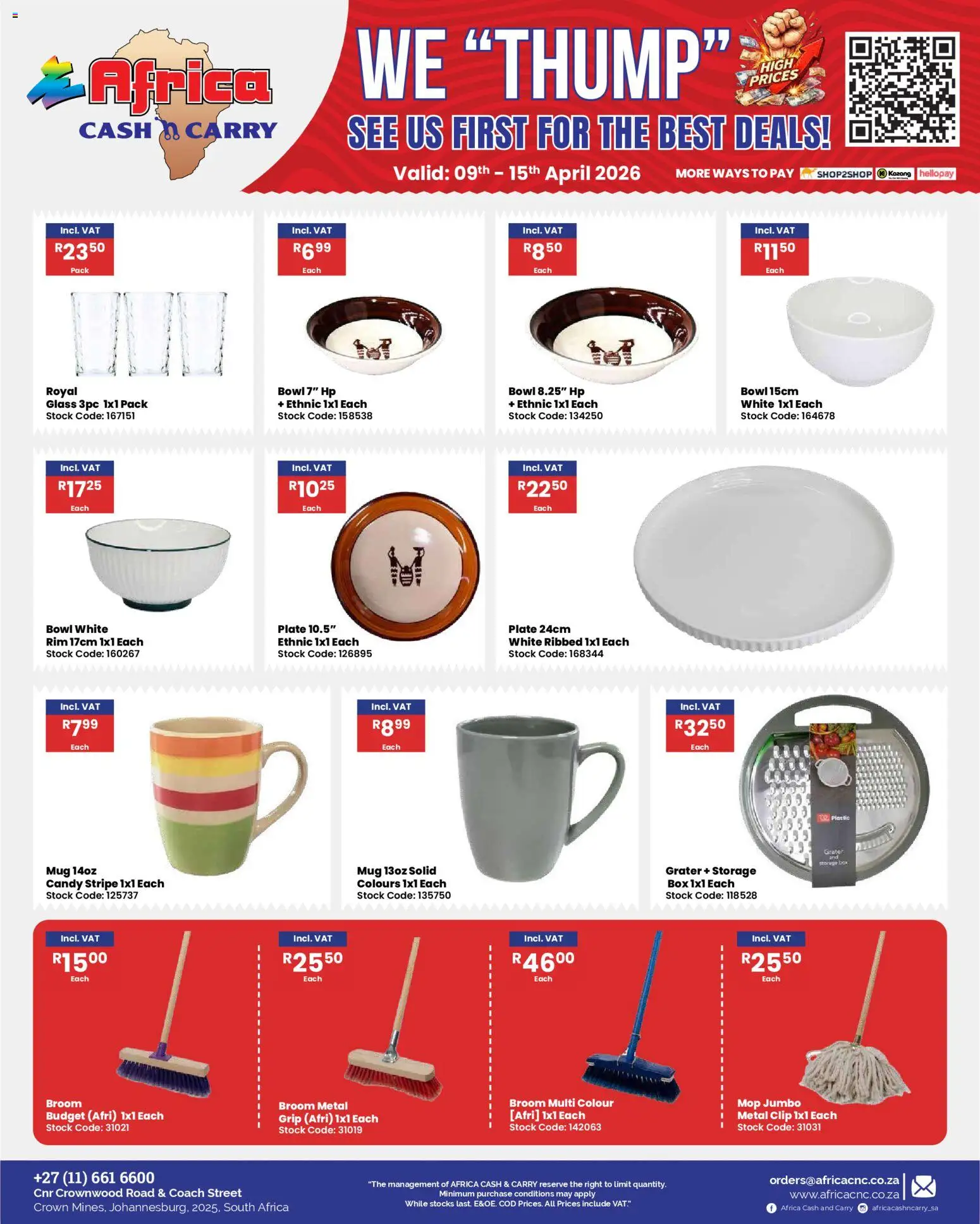 New Africa Cash & Carry catalogue – valid from 09.04.2026 | Page: 36 | Products: Plate, Box, Grater, Stock