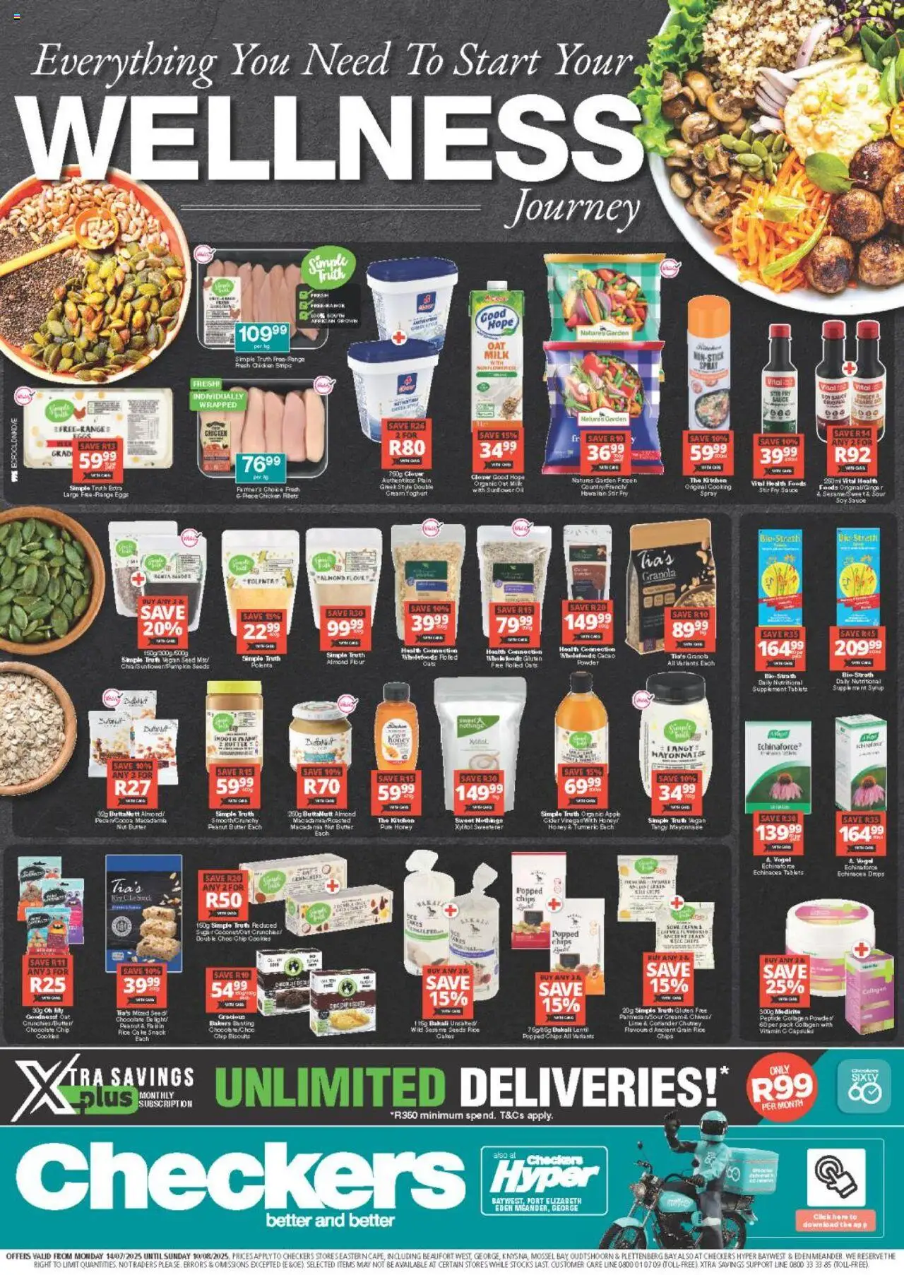 Checkers Eastern Cape - Wellness Promotion │ valid from 14.07.2025 | Page: 1 | Products: Chicken, Powder, Syrup, Sauce