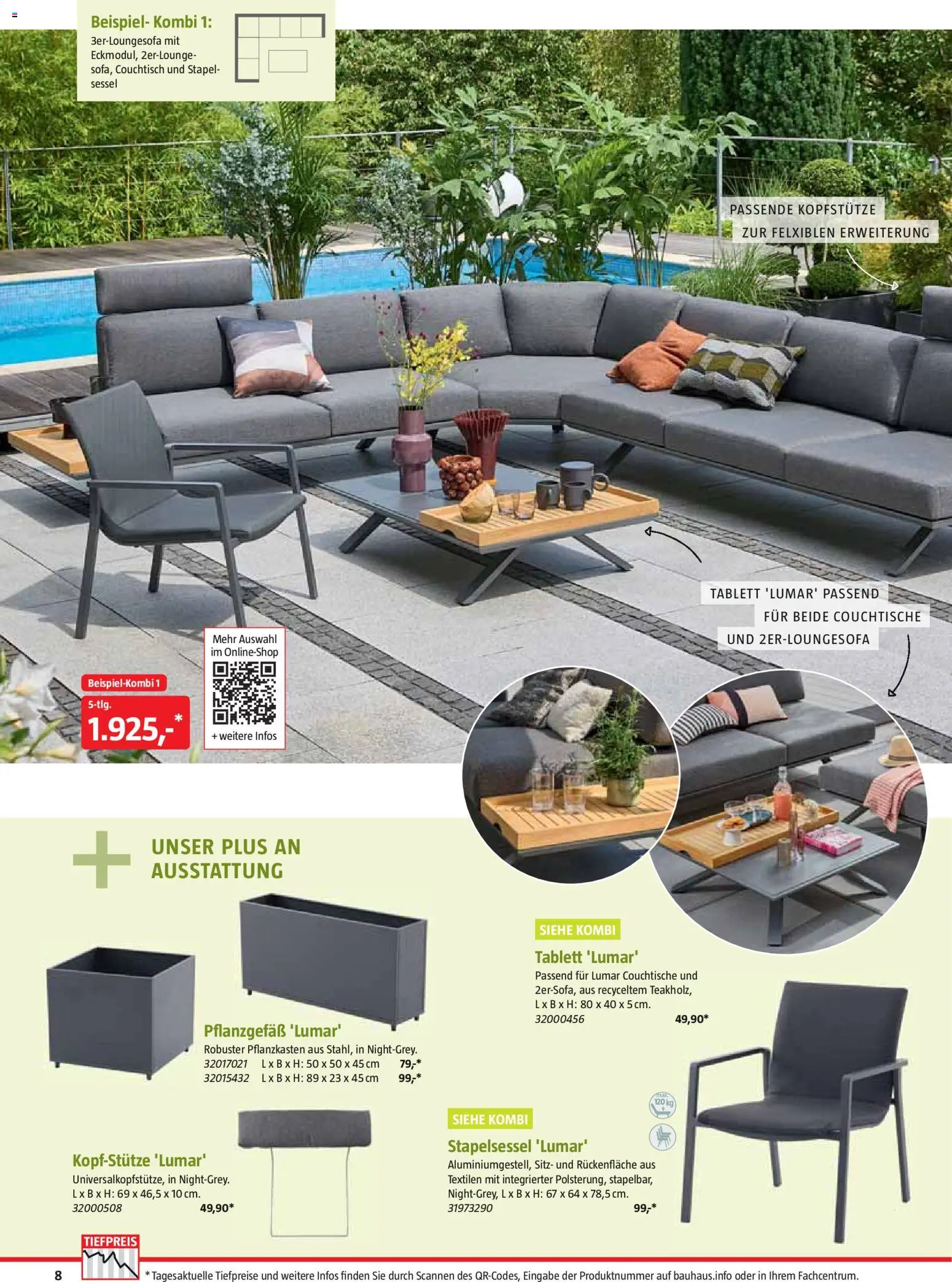 Bauhaus Freizeit im Garten – gültig ab 02.03.2026 | Seite: 8 | Produkte: Sessel, Couchtisch