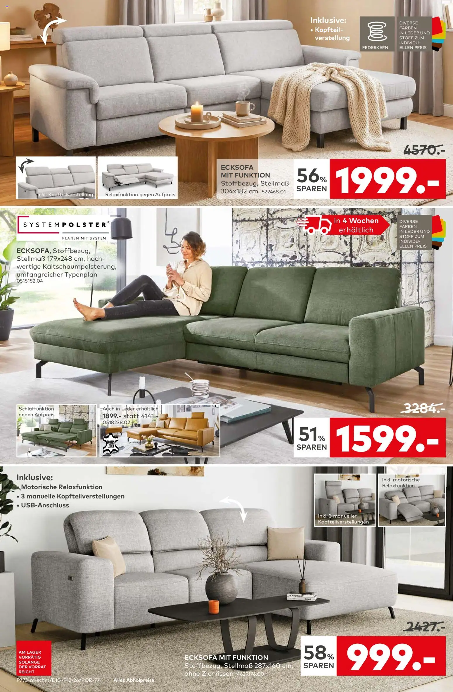 Porta! Prospekt Zwickau – gültig ab 09.03.2026 | Seite: 2 | Produkte: Ecksofa