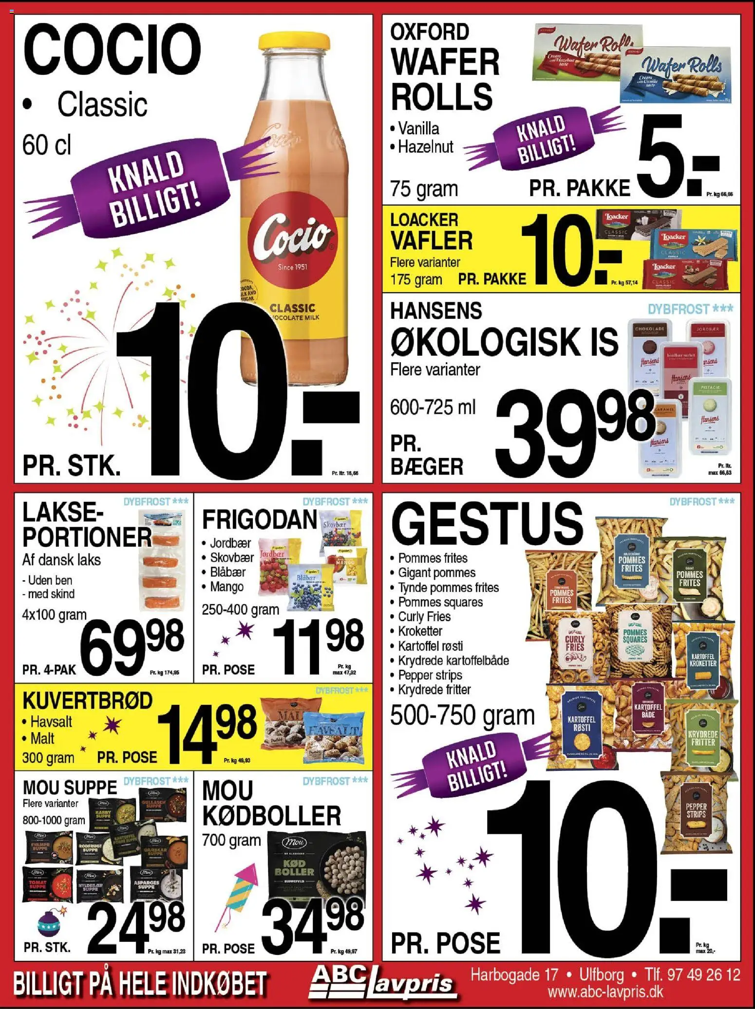 Abc Lavpris tilbudsavis – gyldig fra 24.12.2025 | Side: 4 | Produkter: Blåbær, Pommes frites, Is, Vafler
