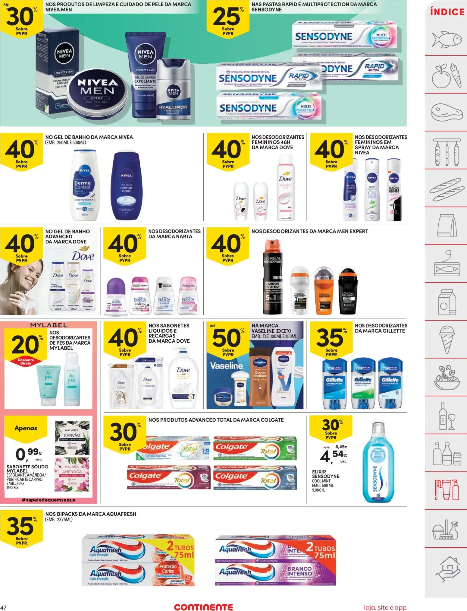 Continente folheto │ válido de 03.03.2026 | Página: 47 | Produtos: Gel de banho, Sabonete, Banho, Creme