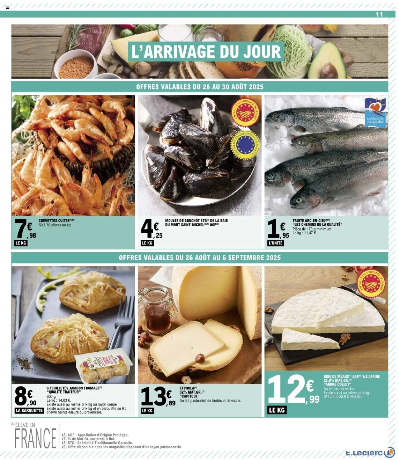  | Page: 11 | Produits: Crevettes, Moules de bouchot, Jambon, Brie
