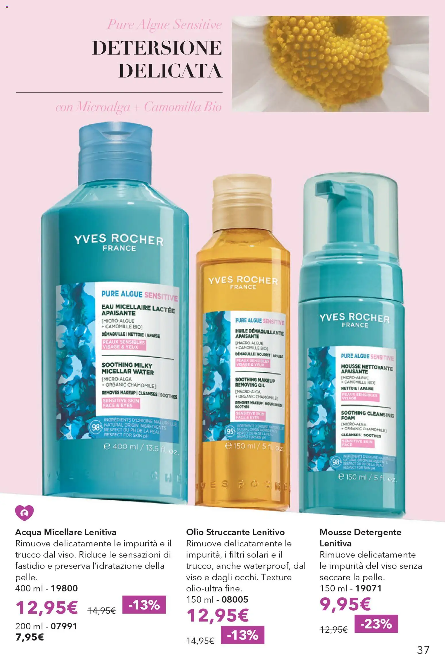 Volantino Yves Rocher del 02.04.2026 | Pagina: 37 | Prodotti: Acqua micellare, Struccante, Olio, Trucco