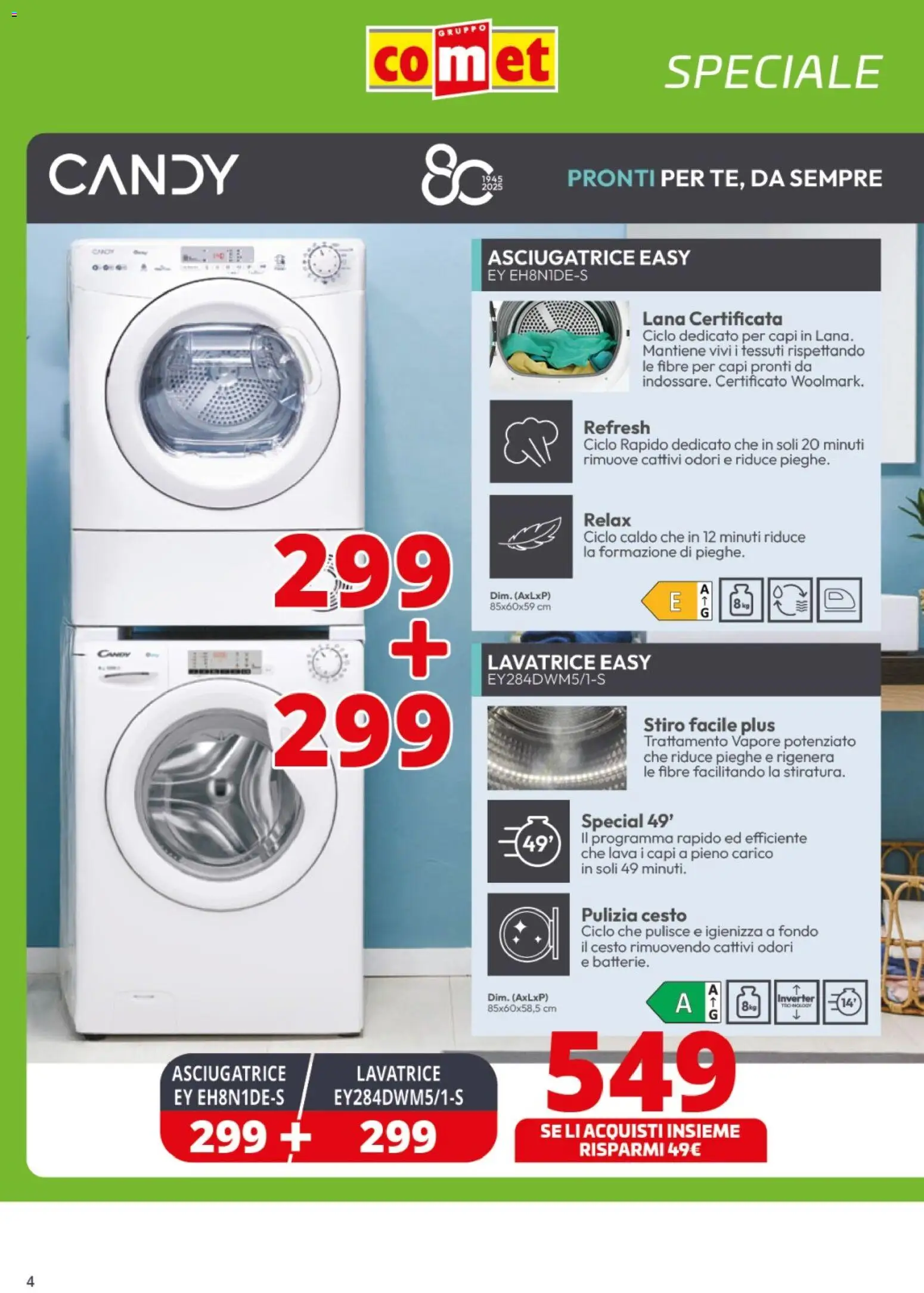 Volantino Comet del 13.11.2025 | Pagina: 4 | Prodotti: Lavatrice, Asciugatrice