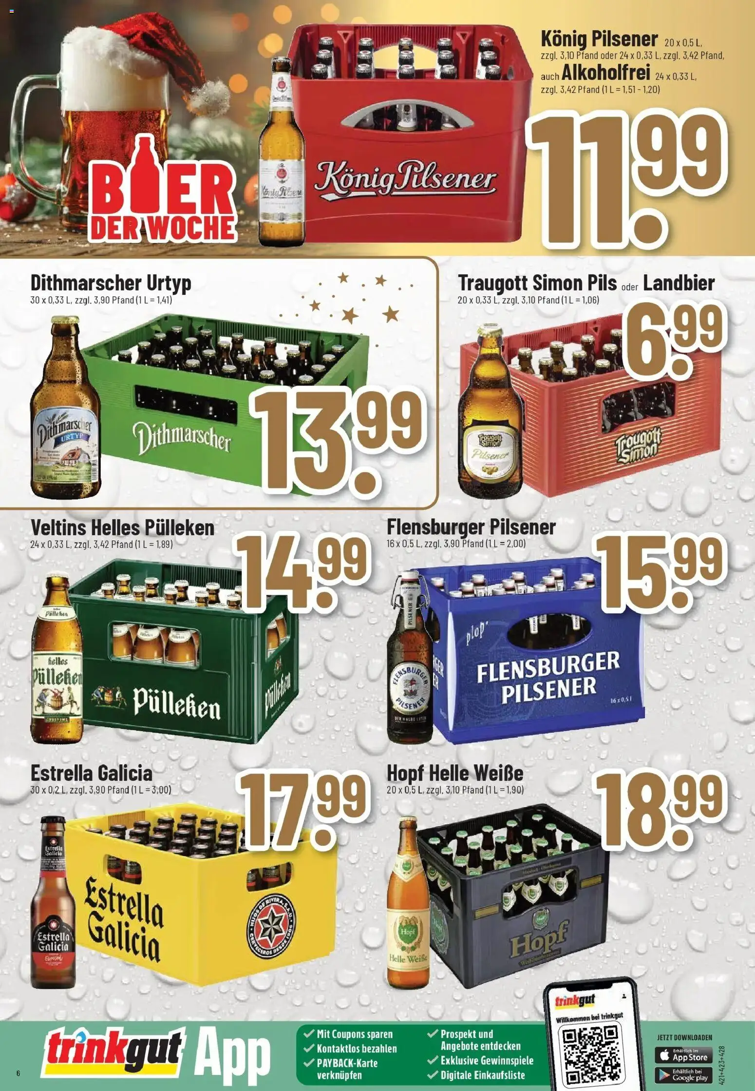 Trinkgut - trinkgut: Wochenangebote – gültig ab 07.12.2025 | Seite: 6 | Produkte: Helles pulleken, Konig pilsener, Pils, Flensburger