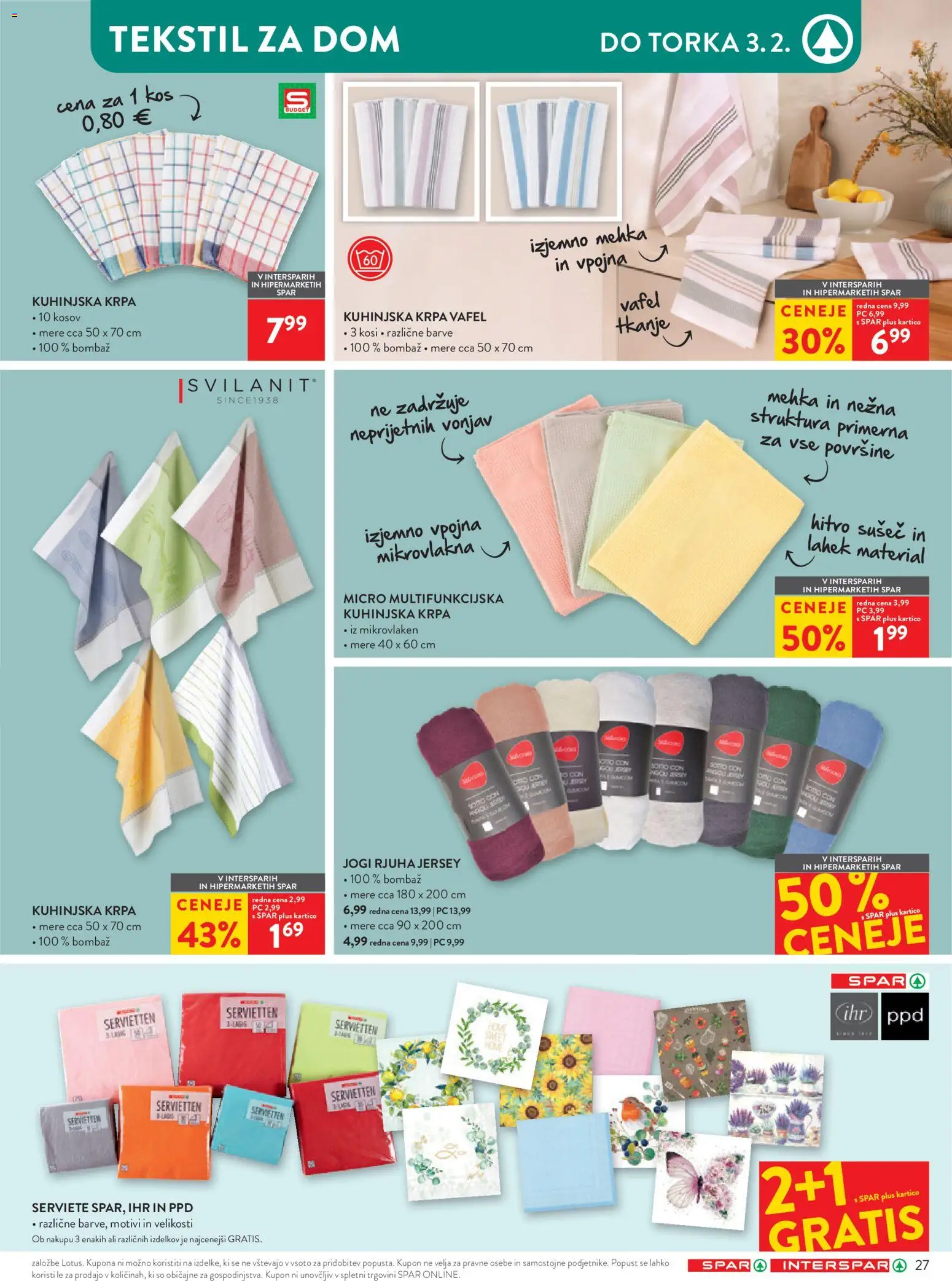 Novi Spar katalog ponudbe – veljaven od 21.01.2026 | Stran: 33 | Izdelki: Rjuha, Jogi, Kos