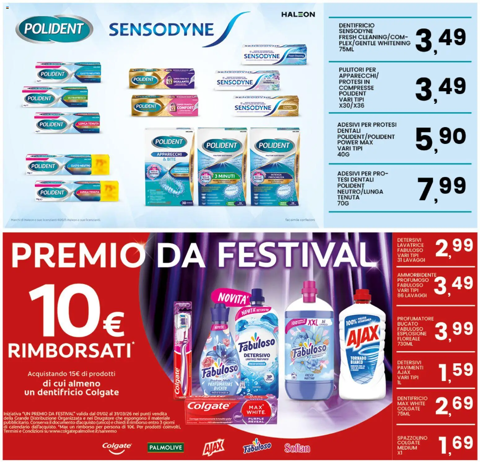 Volantino Interspar del 12.02.2026 | Pagina: 30 | Prodotti: Dentifricio, Spazzolino, Ammorbidente, Lavatrice