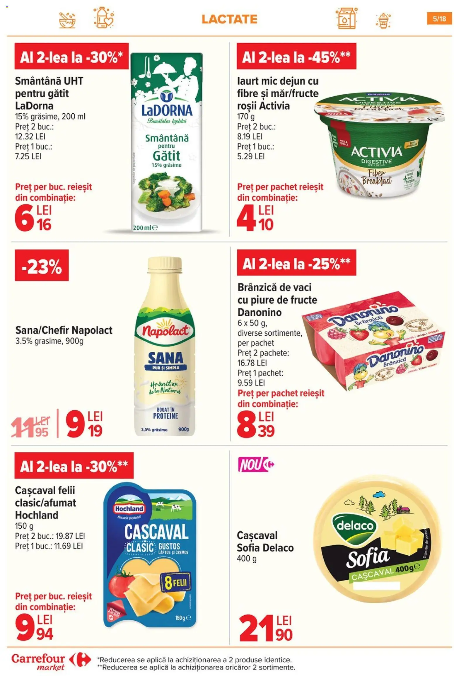 Noul catalog Carrefour – valabil de la 12.11.2025 | Pagină: 5 | Produse: Cașcaval, Roșii, Smântână, Fructe