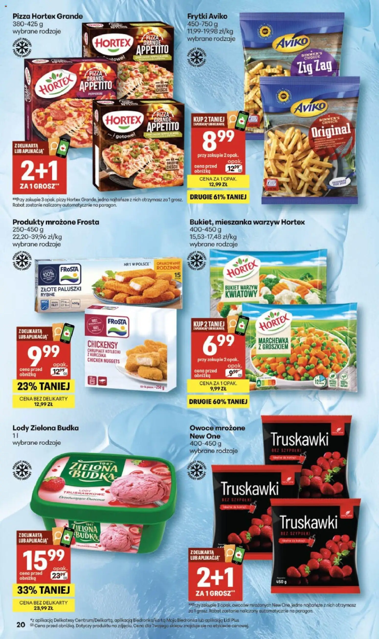 Delikatesy Centrum gazetka od 05.03.2026 | Strona: 20 | Produkty: Delikatesy, Pizza, Lody, Owoce