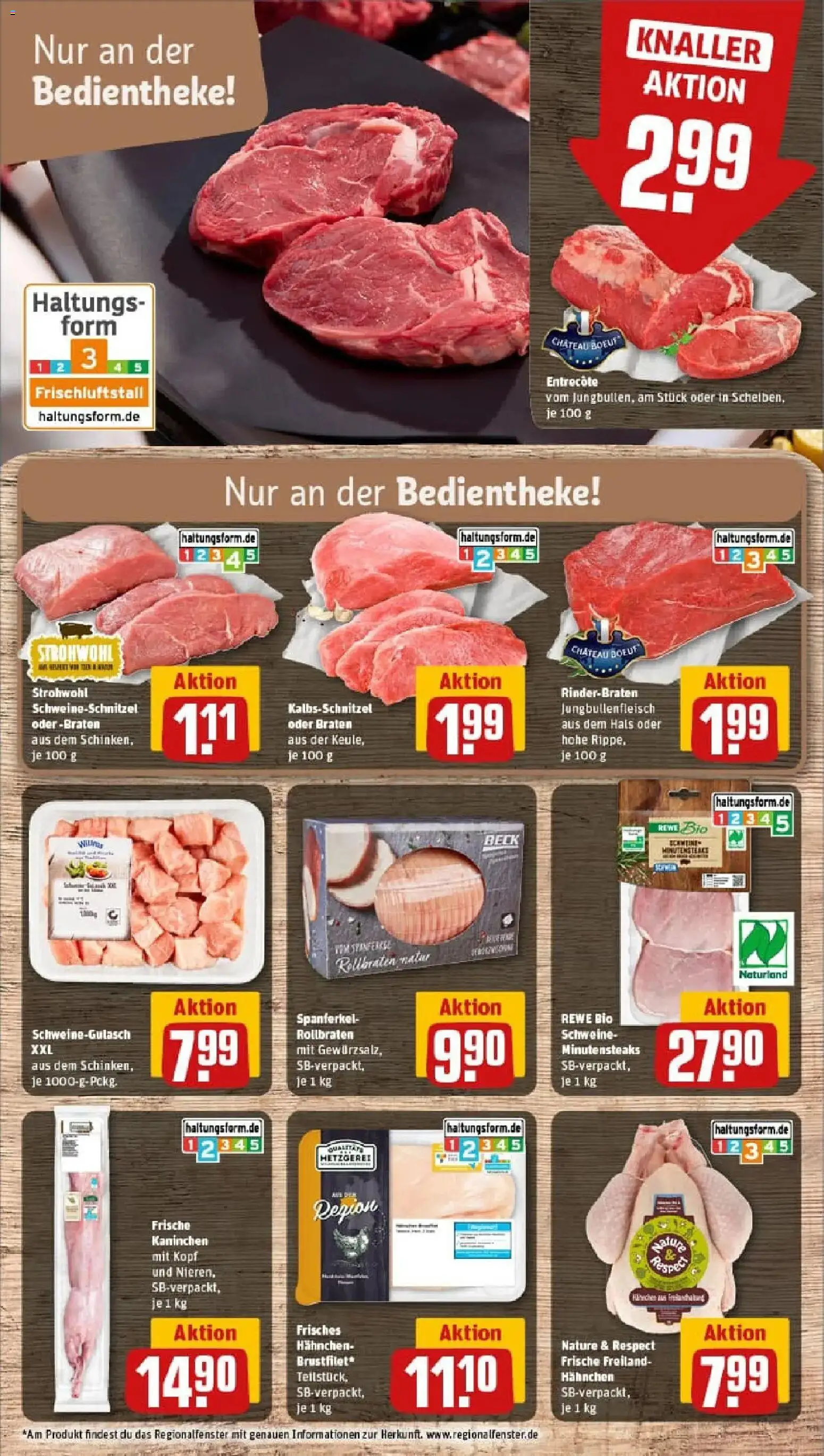 Rewe prospekt Speicher	 – gültig ab 26.01.2026 | Seite: 8 | Produkte: Schweinegulasch, Kaninchen, Entrecote, Steak