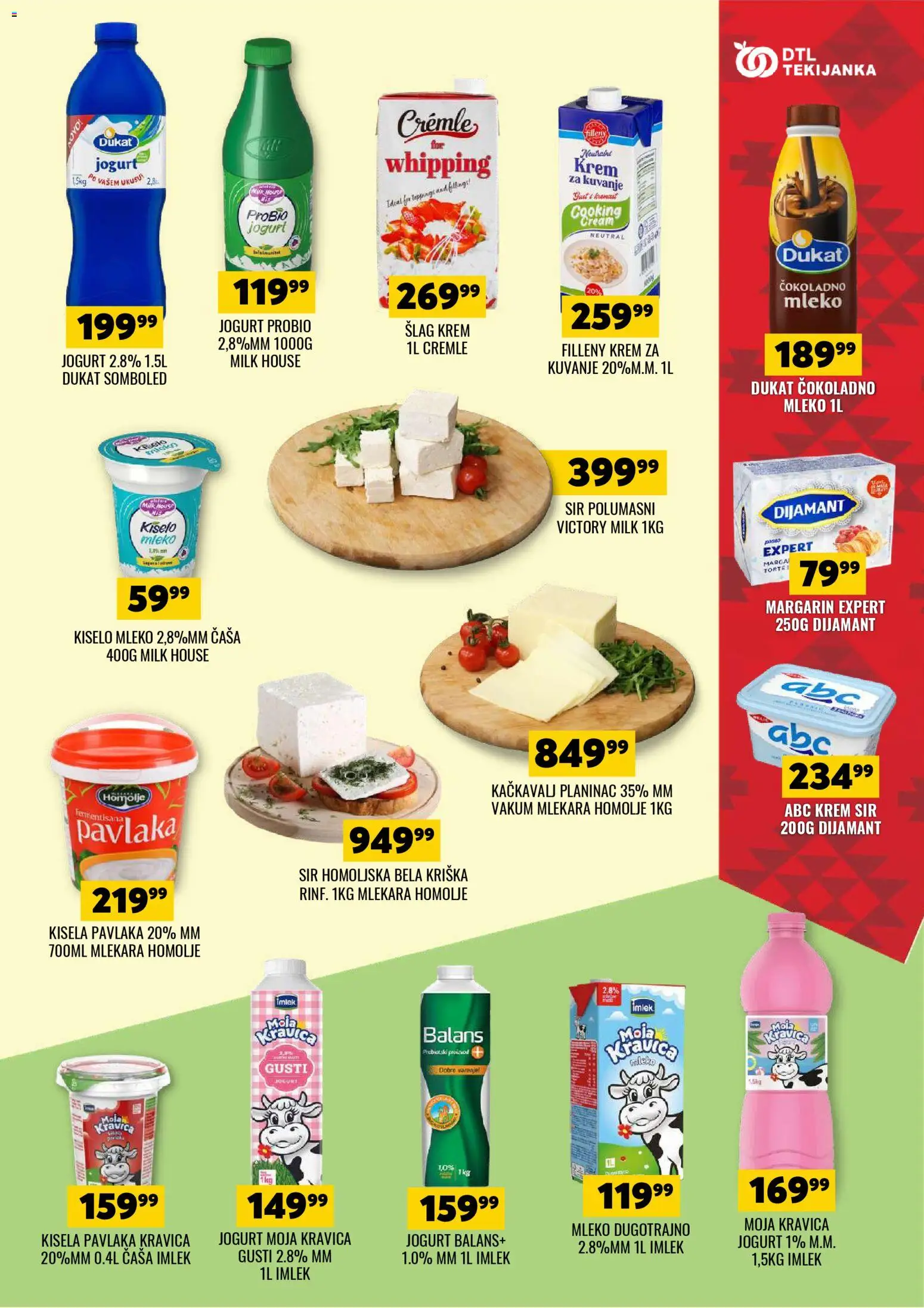 Tekijanka katalog - važi od 08.04.2026 | Strana: 5 | Proizvode: Šlag, Kisela pavlaka, Kiselo mleko, Jogurt
