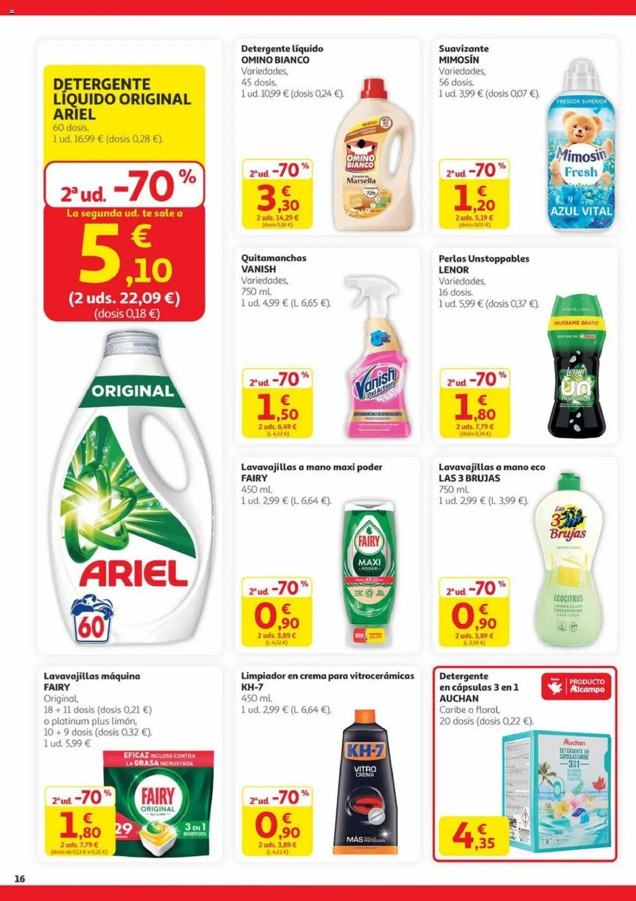 Alcampo - Canarias │ válido desde el 28.08.2025 | Página: 16 | Productos: Detergente, Té, Detergente líquido, Suavizante