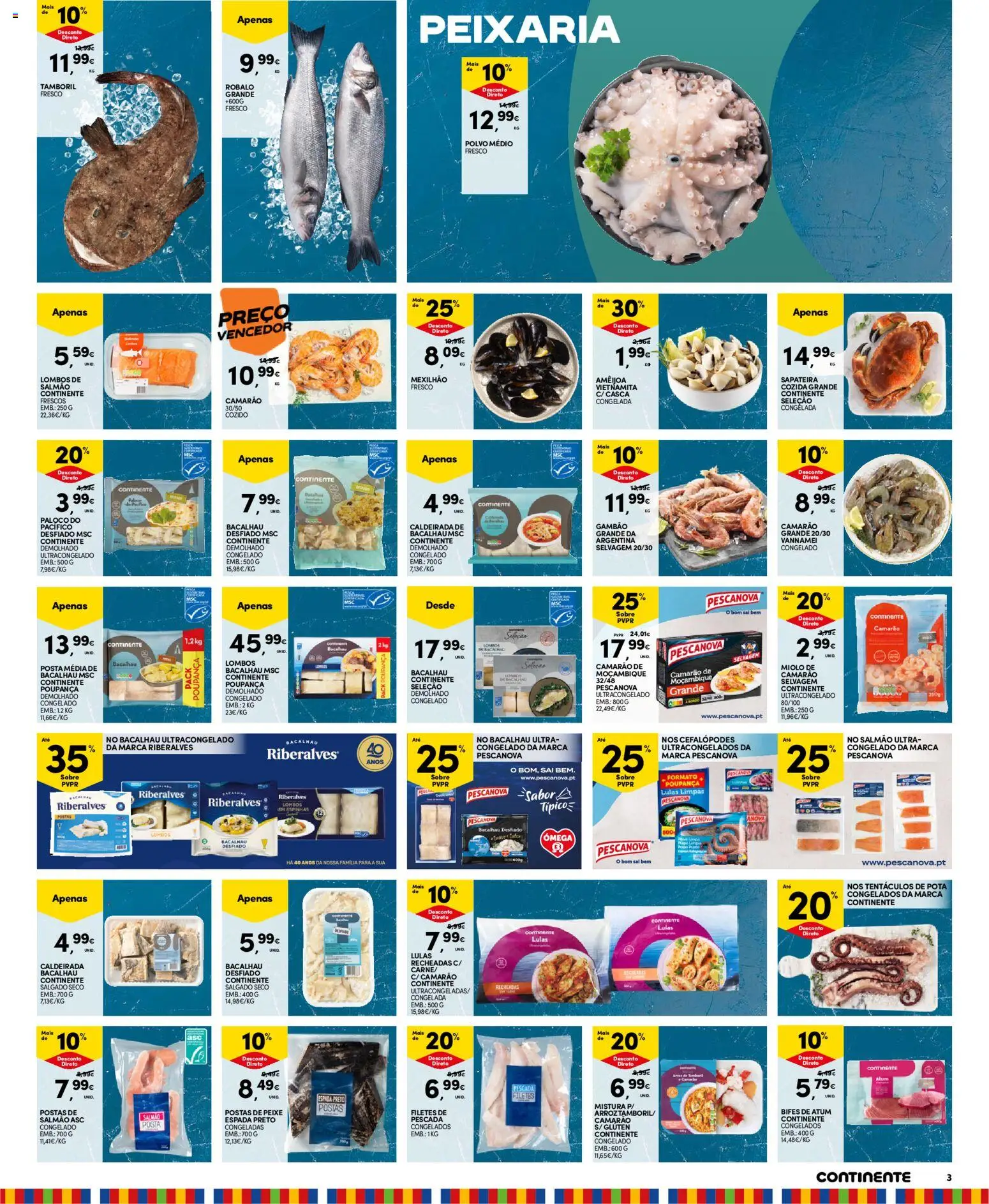 Continente Madeira │ válido de 07.04.2026 | Página: 3 | Produtos: Atum, Polvo, Camarão, Arroz