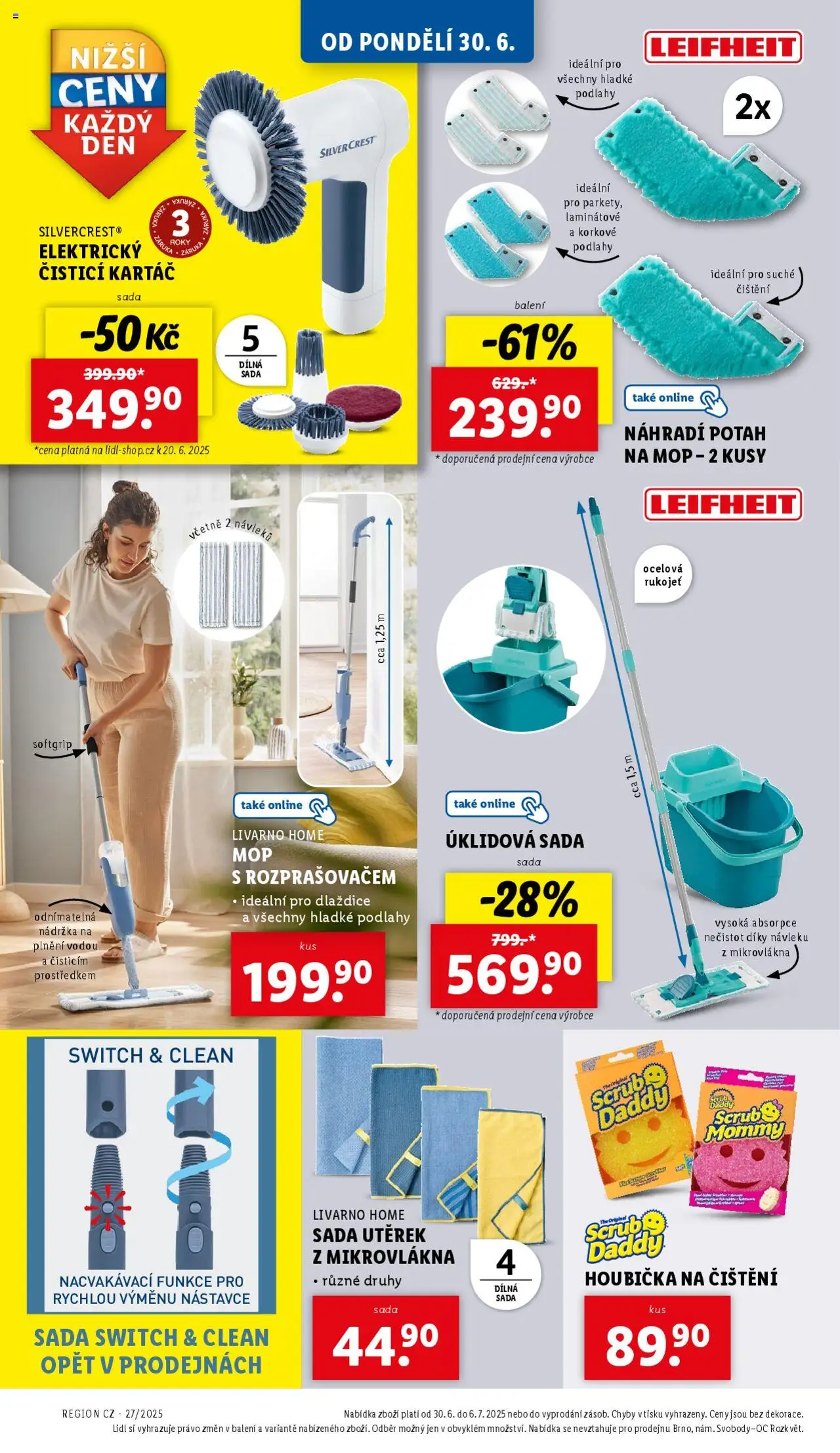 Lidl leták od 30.06.2025 | Strana: 44 | Produkty: Houbička, Leifheit, Mop, Kartáč