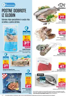Mercator katalog akcije – veljaven od 05.03.2026 | Stran: 6 | Izdelki: Lignji, Kozice, Tuna, Ribe