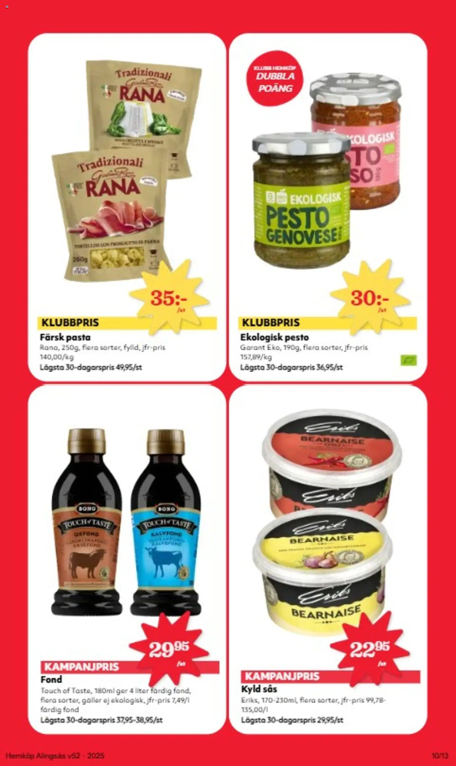 Hemköp reklamblad aktuell från 22.12.2025 | Sida: 10 | Produkter: Galler, Fond, Pasta, Pesto