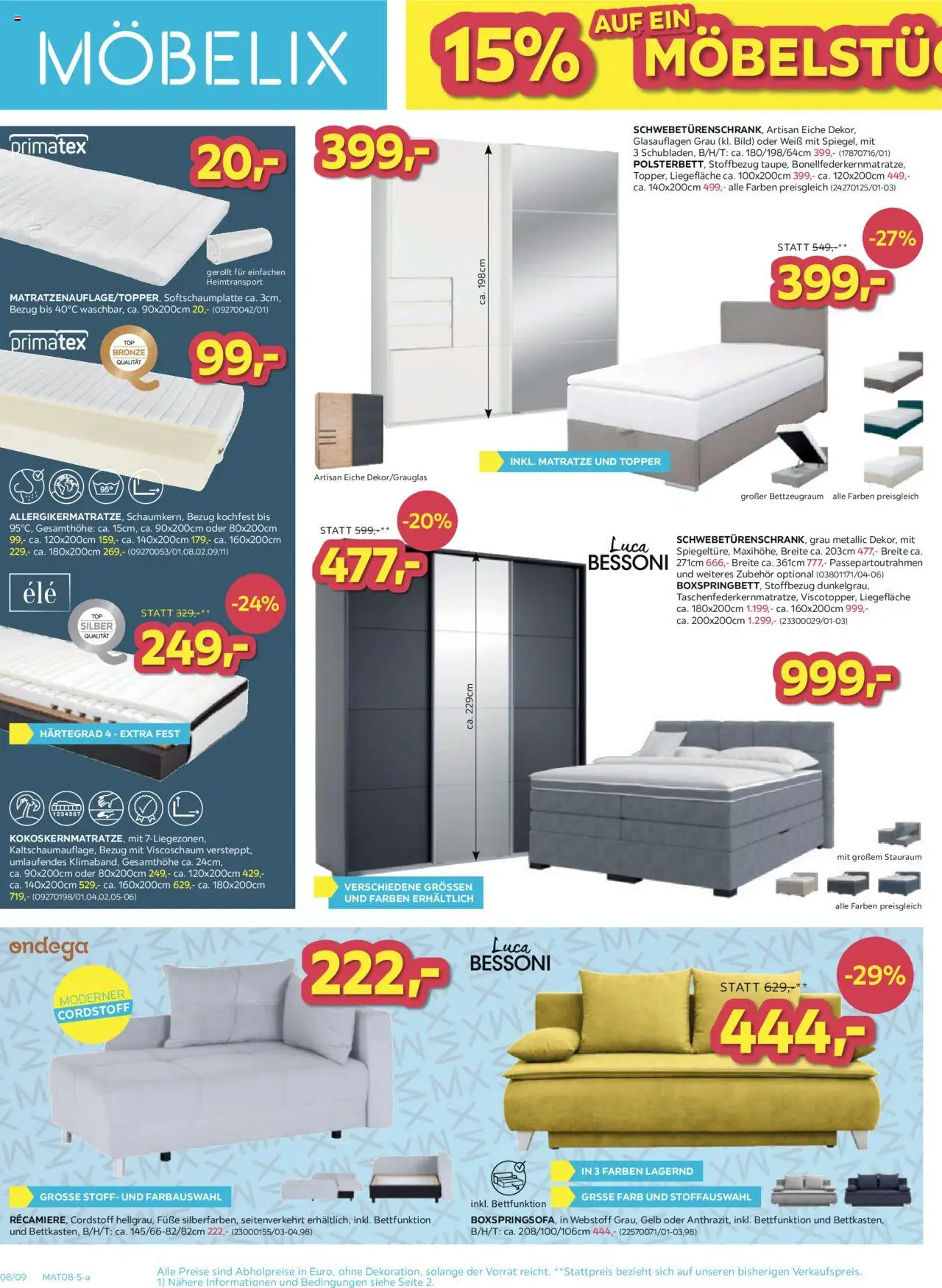 Möbelix Angebote gültig ab 28.07.2025 | Seite: 8 | Produkte: Matratze