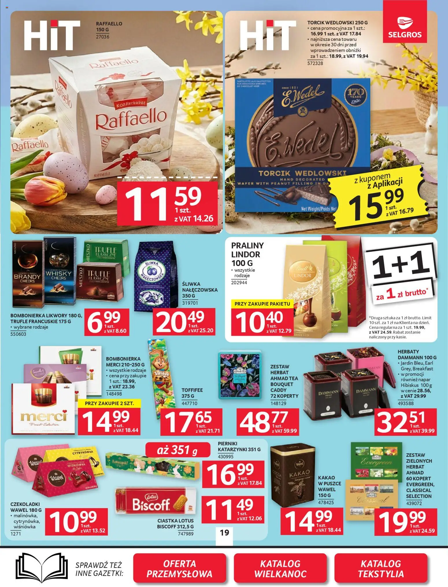Selgros cash&carry gazetka od 19.03.2026 | Strona: 19 | Produkty: Czekoladki, Praliny, Merci, Whisky