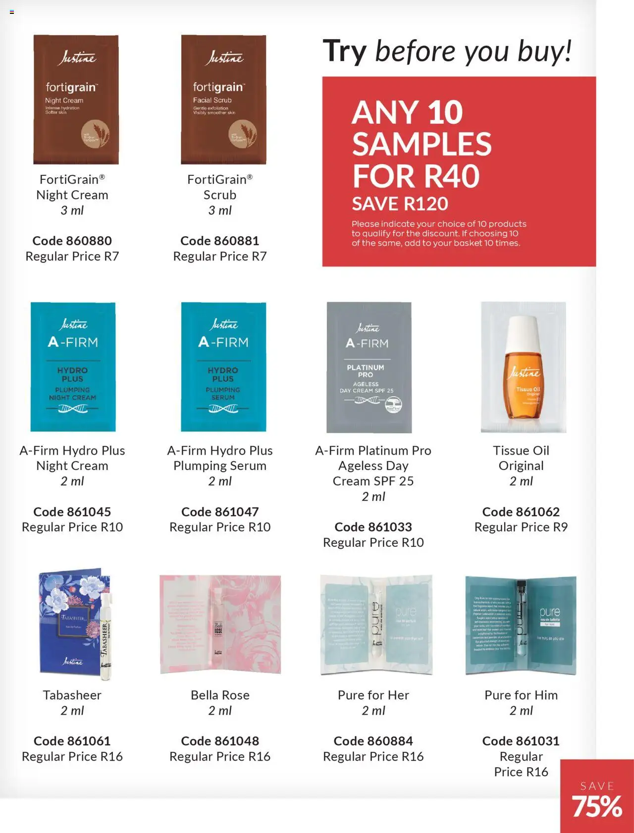 New Justine catalogue – valid from 19.09.2025 | Page: 12 | Products: Serum, Oil, Scrub, Day cream