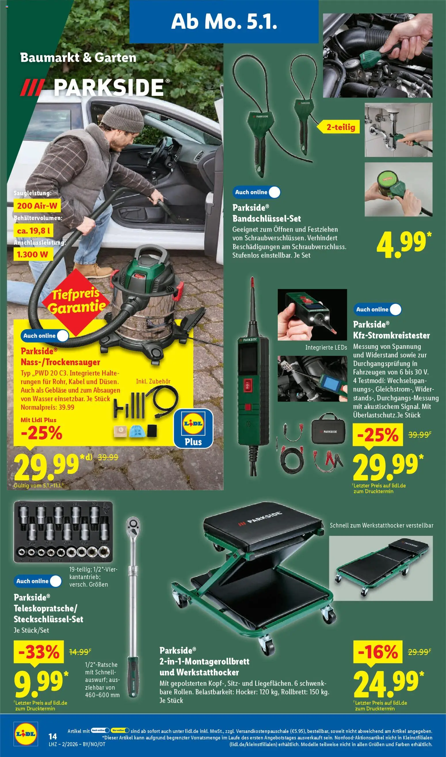 Lidl Prospekt München – gültig ab 05.01.2026 | Seite: 22 | Produkte: Kabel, Hocker, Wasser