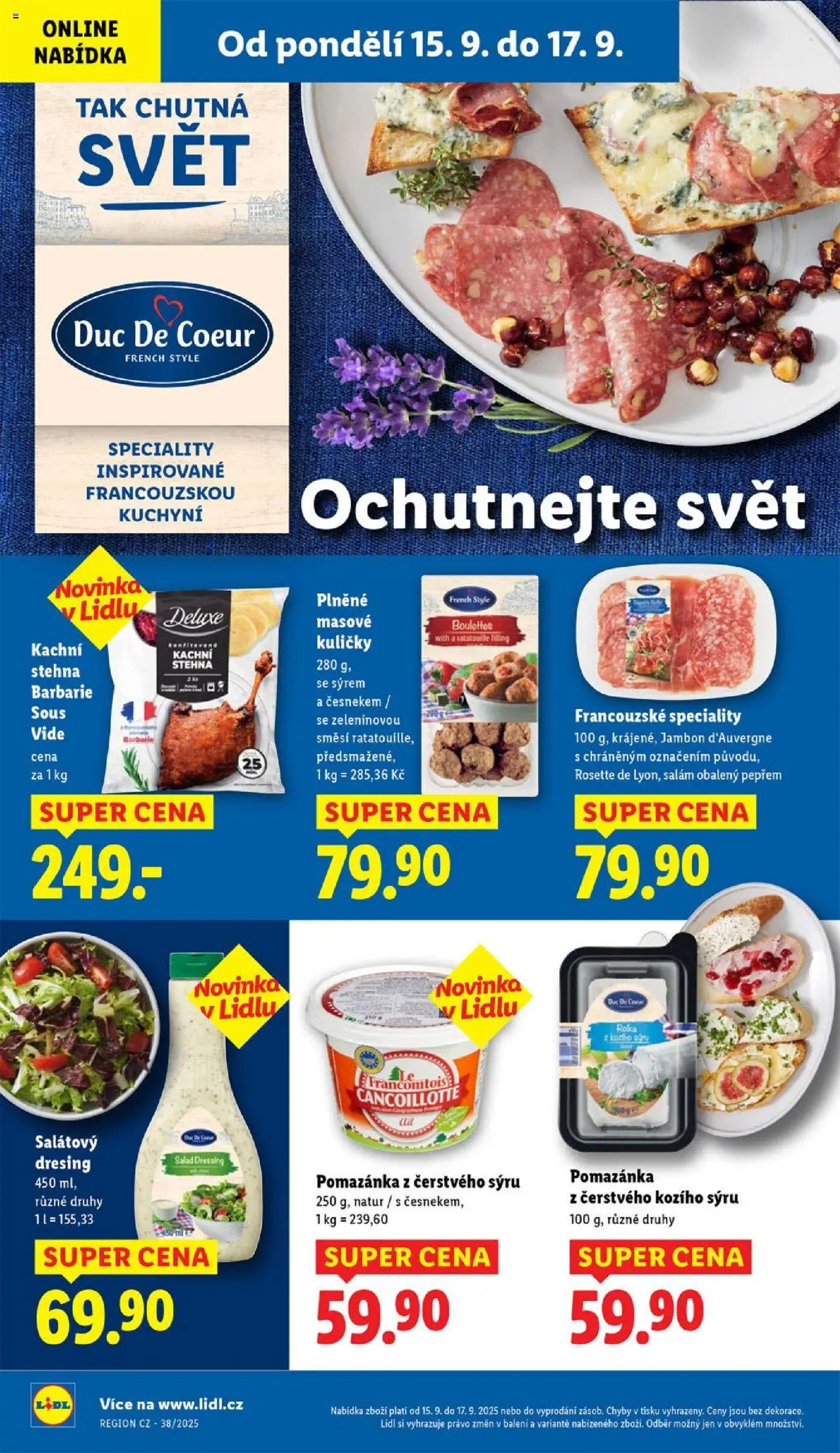 Lidl leták od 15.09.2025 | Strana: 22 | Produkty: Sous vide, Kachni stehna, Deluxe, Kuličky