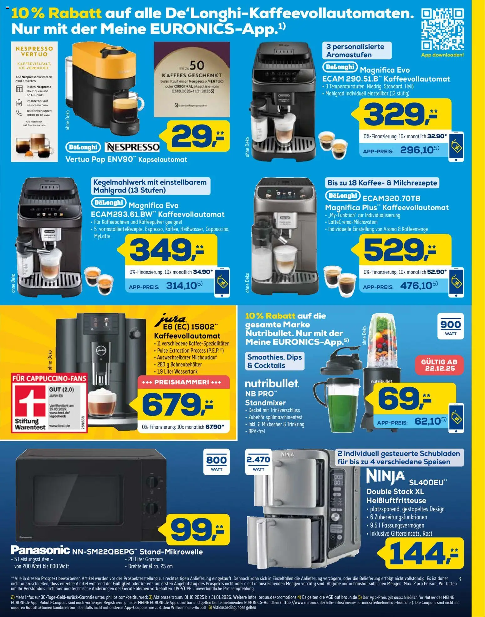 Euronics Prospekt 	 – gültig ab 31.12.2025 | Seite: 9 | Produkte: Panasonic, Kaffee, Kaffeevollautomat, Heißluftfritteuse