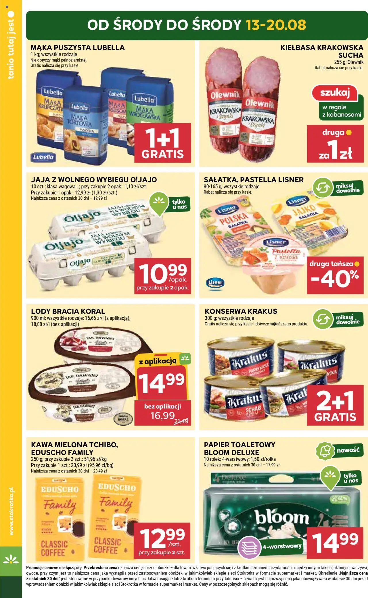 Stokrotka Gazetka od 13.08.2025 | Strona: 2 | Produkty: Kiełbasa, Schab, Szynka, Sałatka