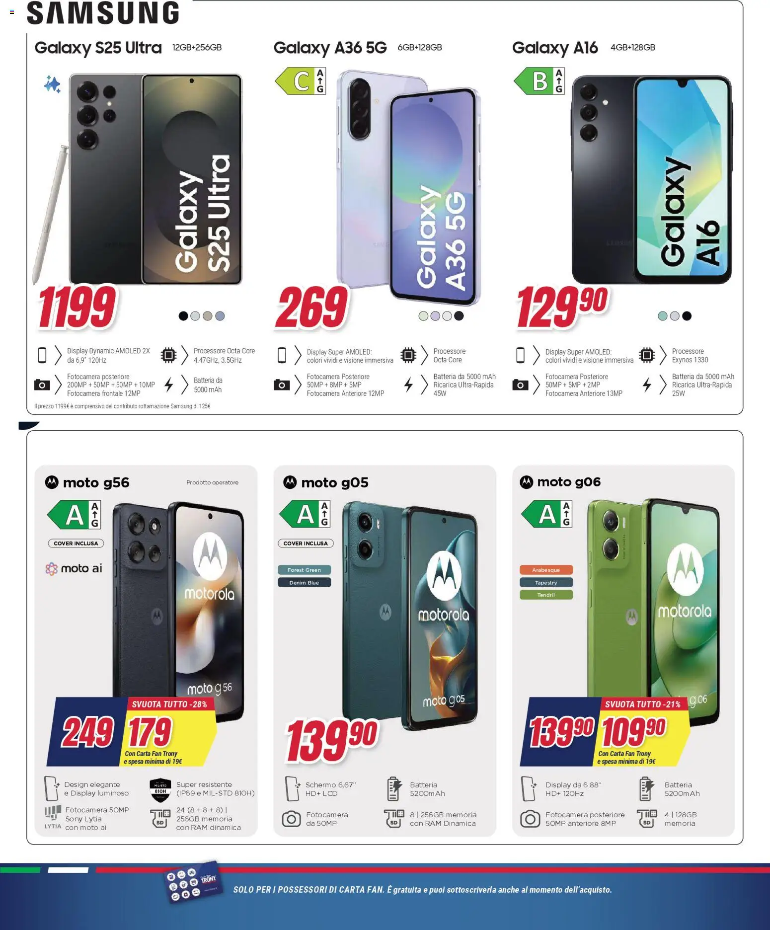 Volantino Trony del 15.01.2026 | Pagina: 6 | Prodotti: Schermo, Fotocamera, Batteria, Samsung
