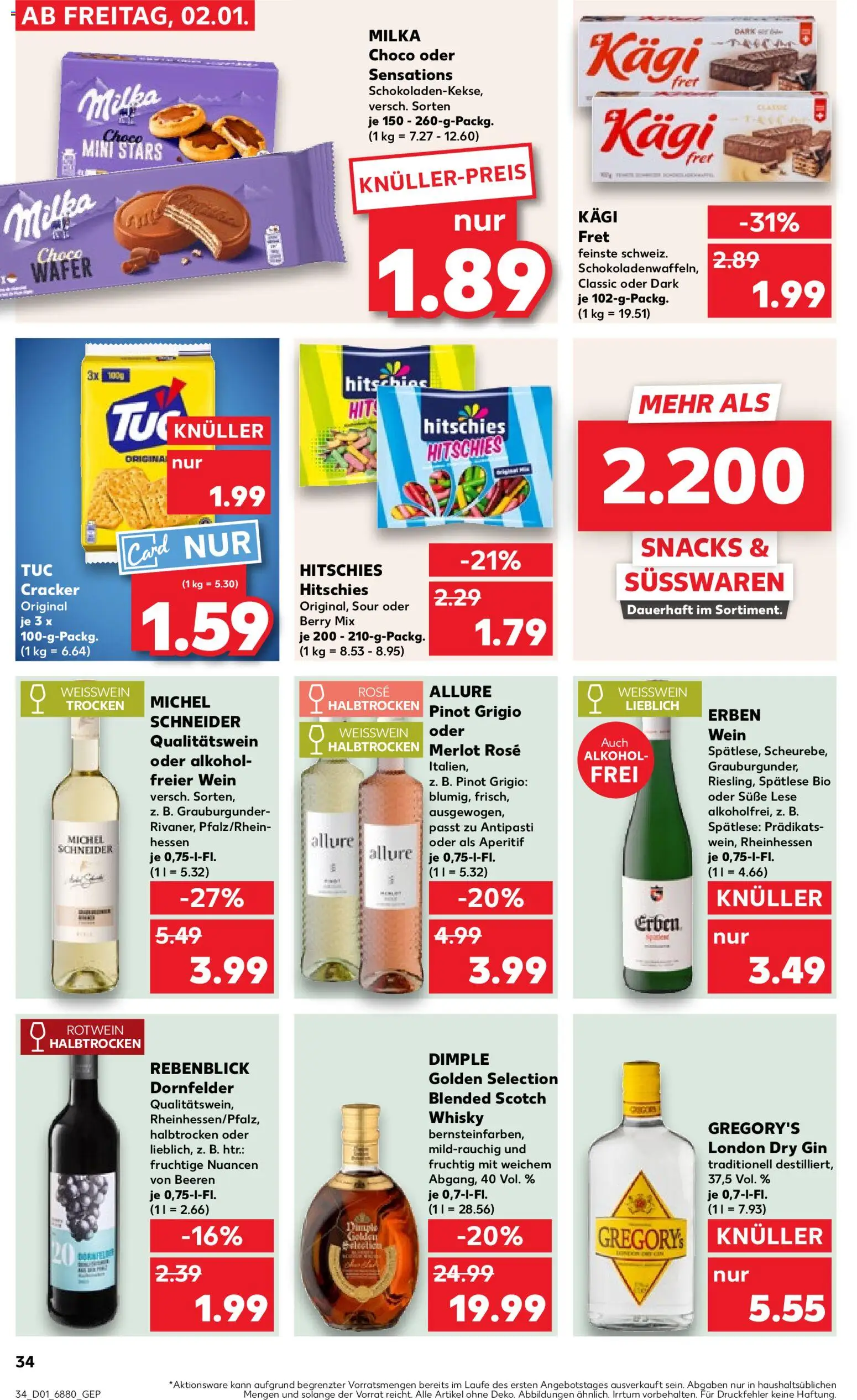 Kaufland prospekt Völklingen	 – gültig ab 02.01.2026 | Seite: 34 | Produkte: Rotwein, Rotwein halbtrocken, Merlot, Wein