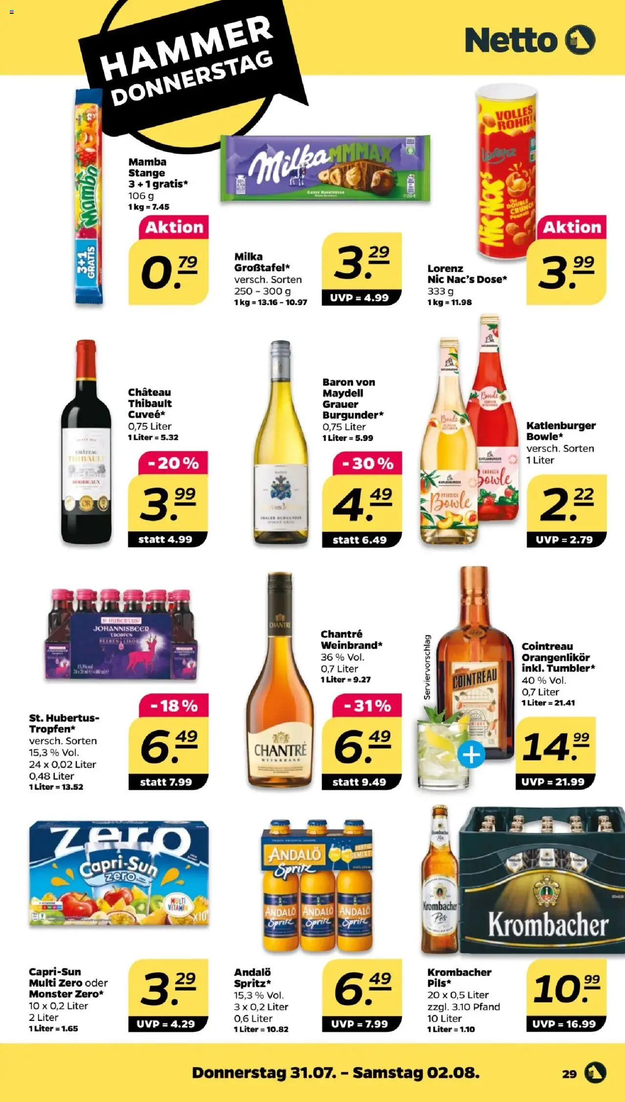 Netto Prospekt 	 - gültig ab dem 28.07.2025 | Seite: 31 | Produkte: Sprite, Pils, Chantré, Pfirsich