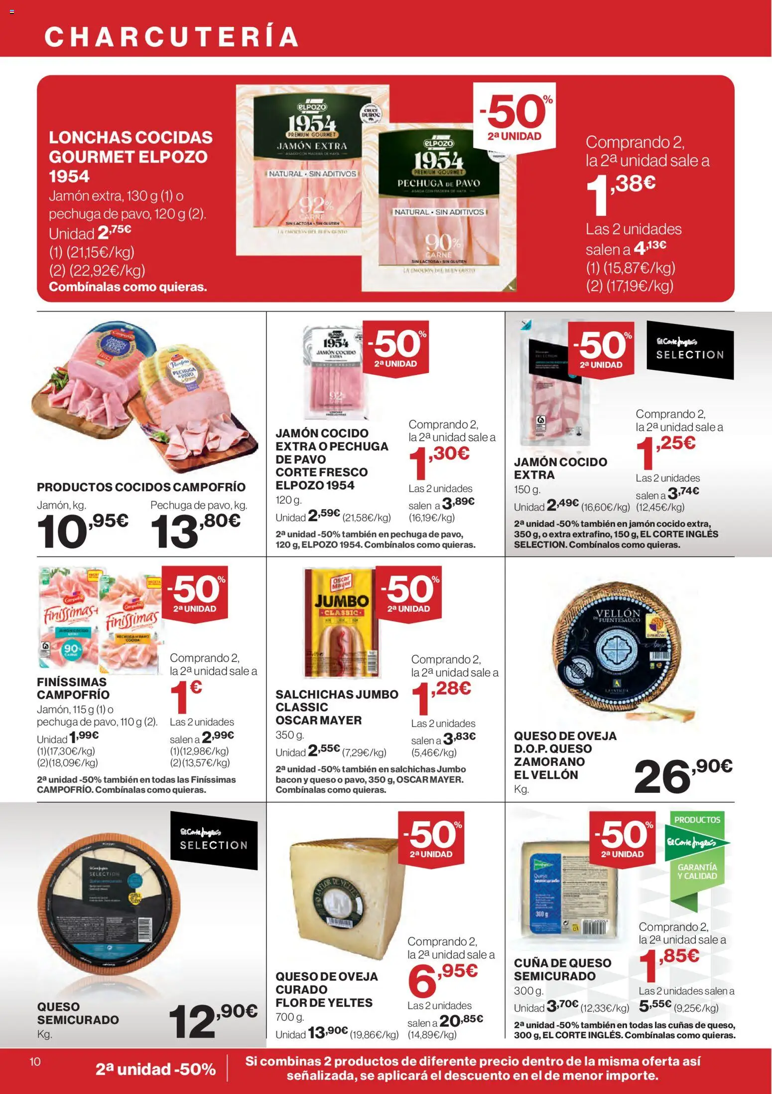 Hipercor catálogo │ válido desde el 07.01.2026 | Página: 10 | Productos: Queso de oveja, Queso, Jamón, Jamón cocido