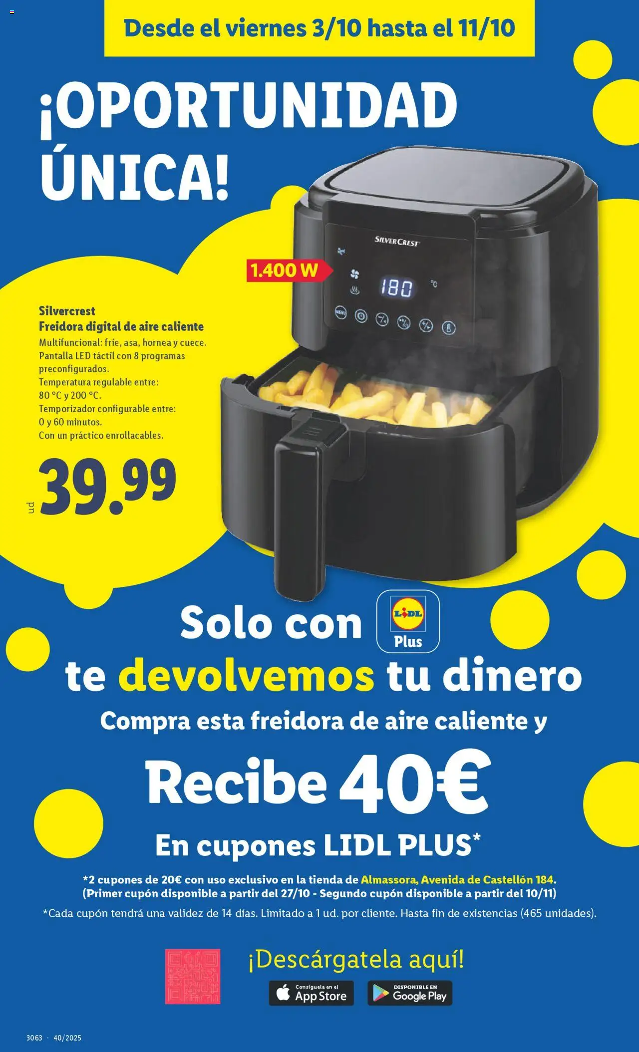 Lidl - Almassora │ válido desde el 03.10.2025 | Página: 8 | Productos: Té, Freidora