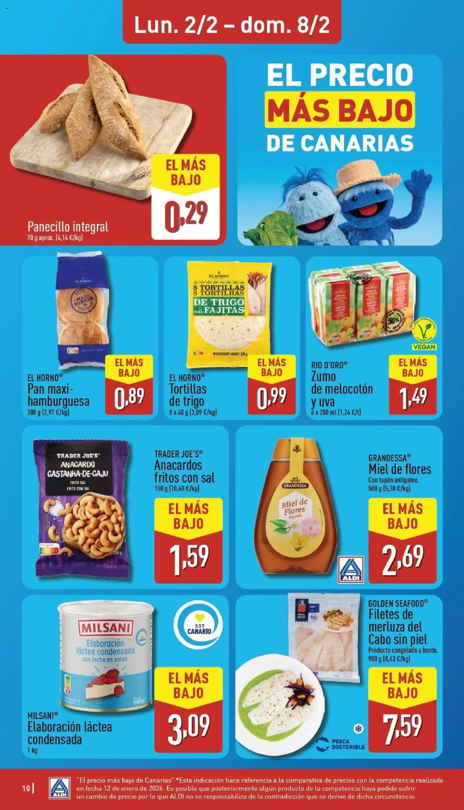 Aldi folleto Canarias │ válido desde el 02.02.2026 | Página: 10 | Productos: Polvo, Ψηφιακή κάμερα, Pan, Filetes de merluza