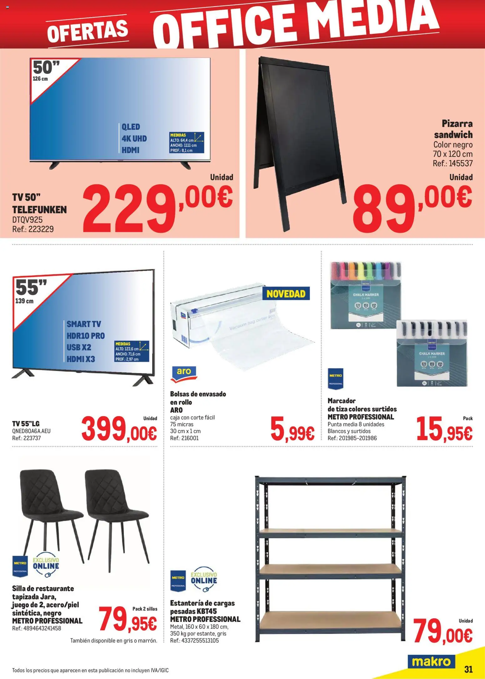 Makro - Precios Sur II │ válido desde el 06.01.2026 | Página: 31 | Productos: USB, Silla, Caja