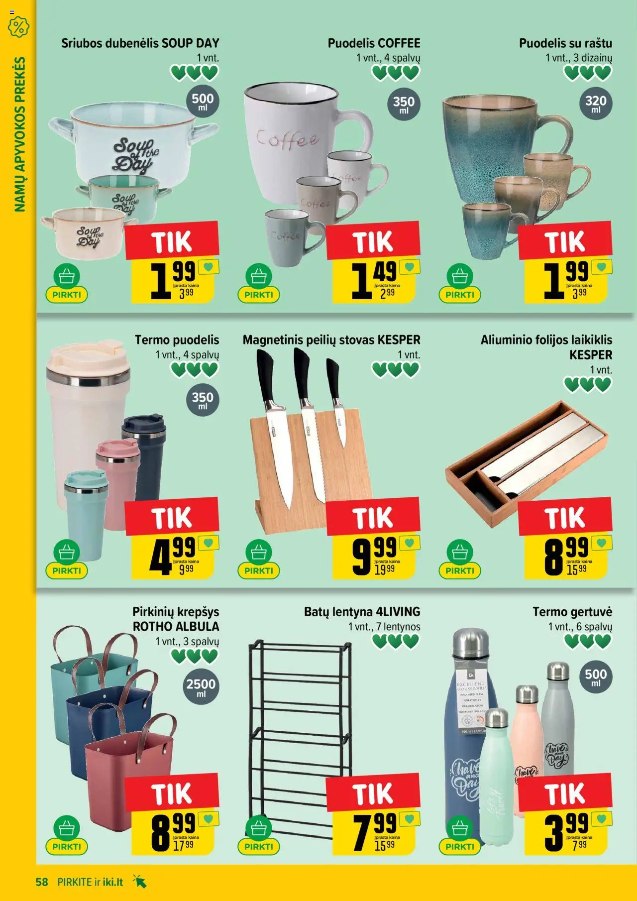 IKI akcijos nuo 08.09.2025 | Puslapis: 58 | Prekių: Puodelis, Lentyna, Krepšys, Stovas