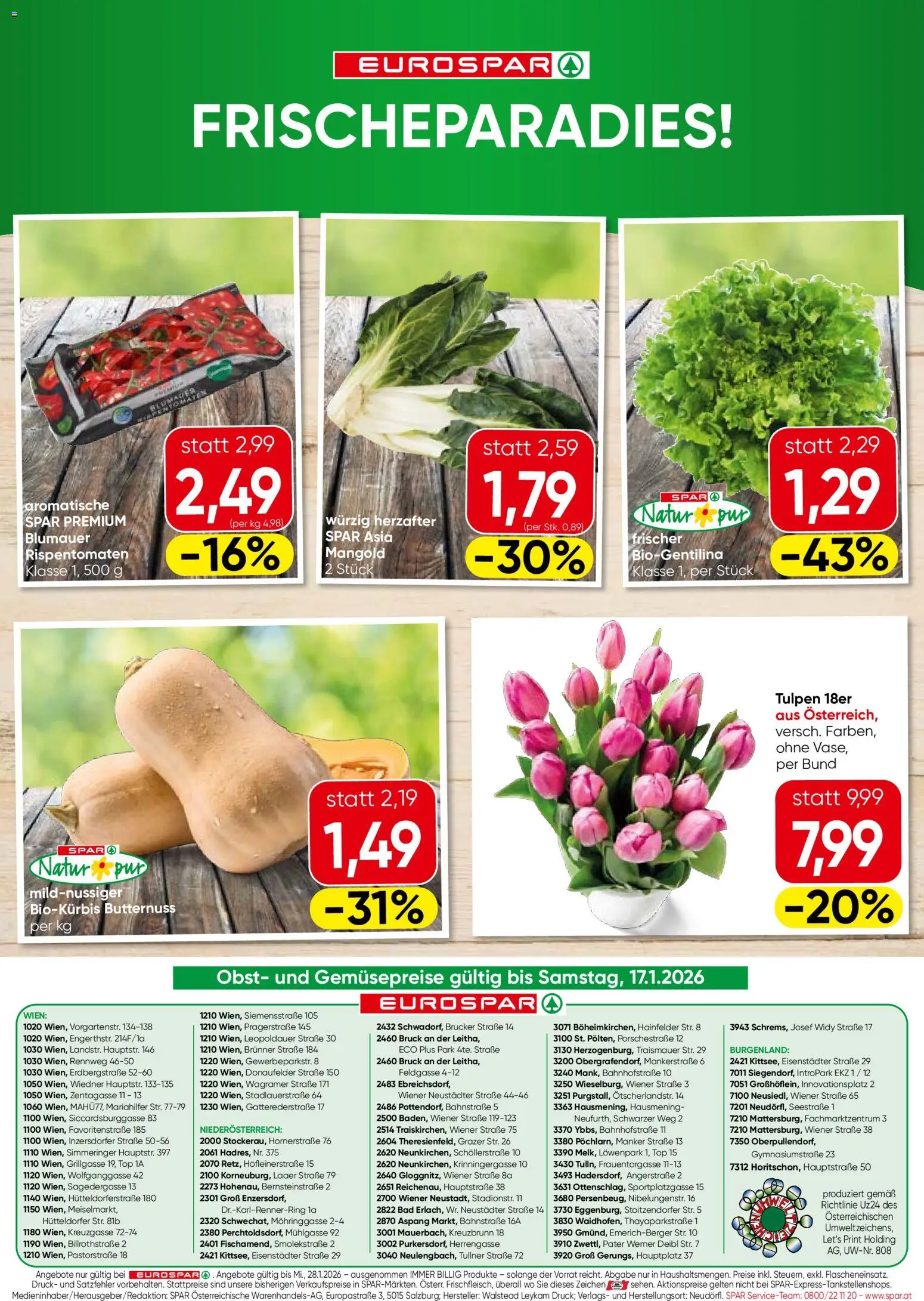 Eurospar Flugblatt - Niederösterreich gültig ab 15.01.2026 | Seite: 16 | Produkte: Obst, Bad